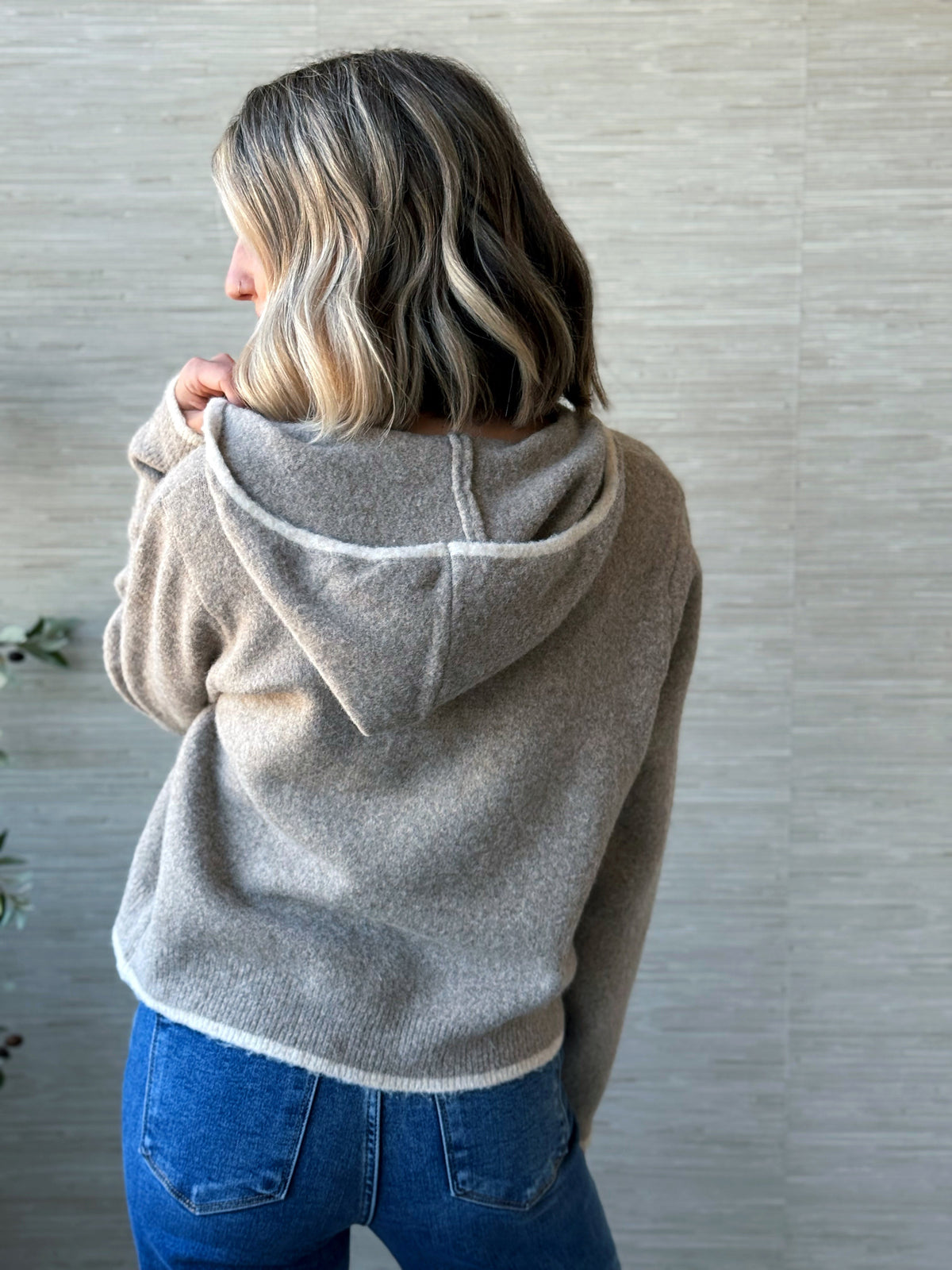 Mazie Zip-Up Cardigan - MOCHA - willows clothing Cardigan