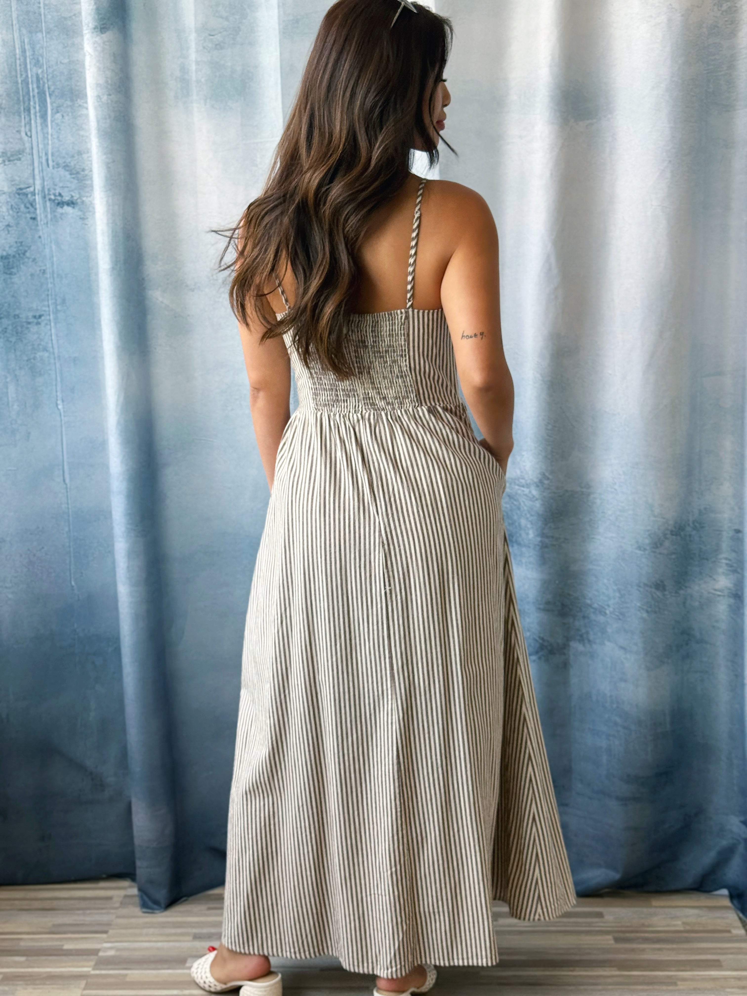 Mazzy Dress - BROWN - willows clothing Long Dress