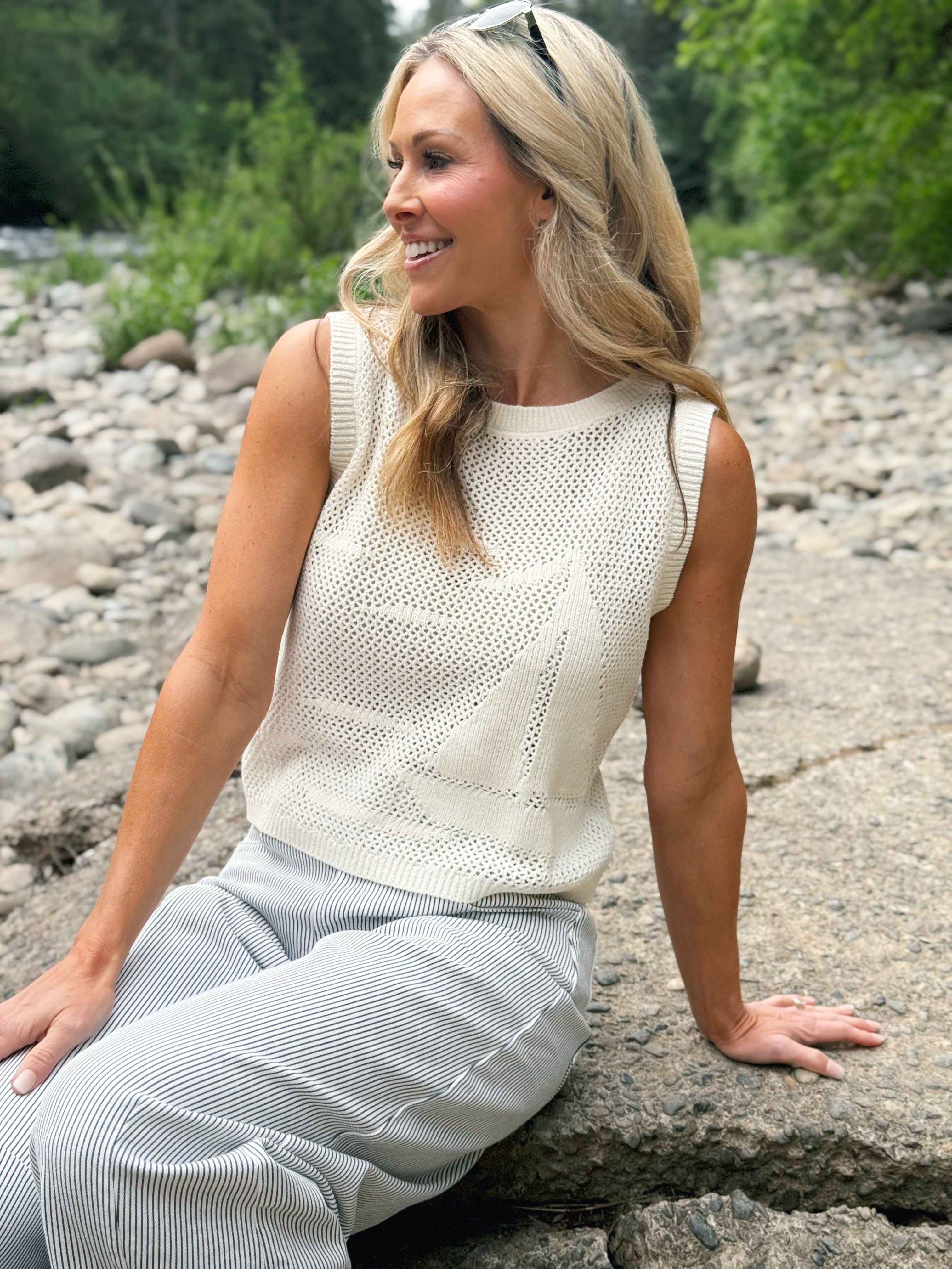 Meet Me at the Lake Tank - CREAM - willows clothing TANK