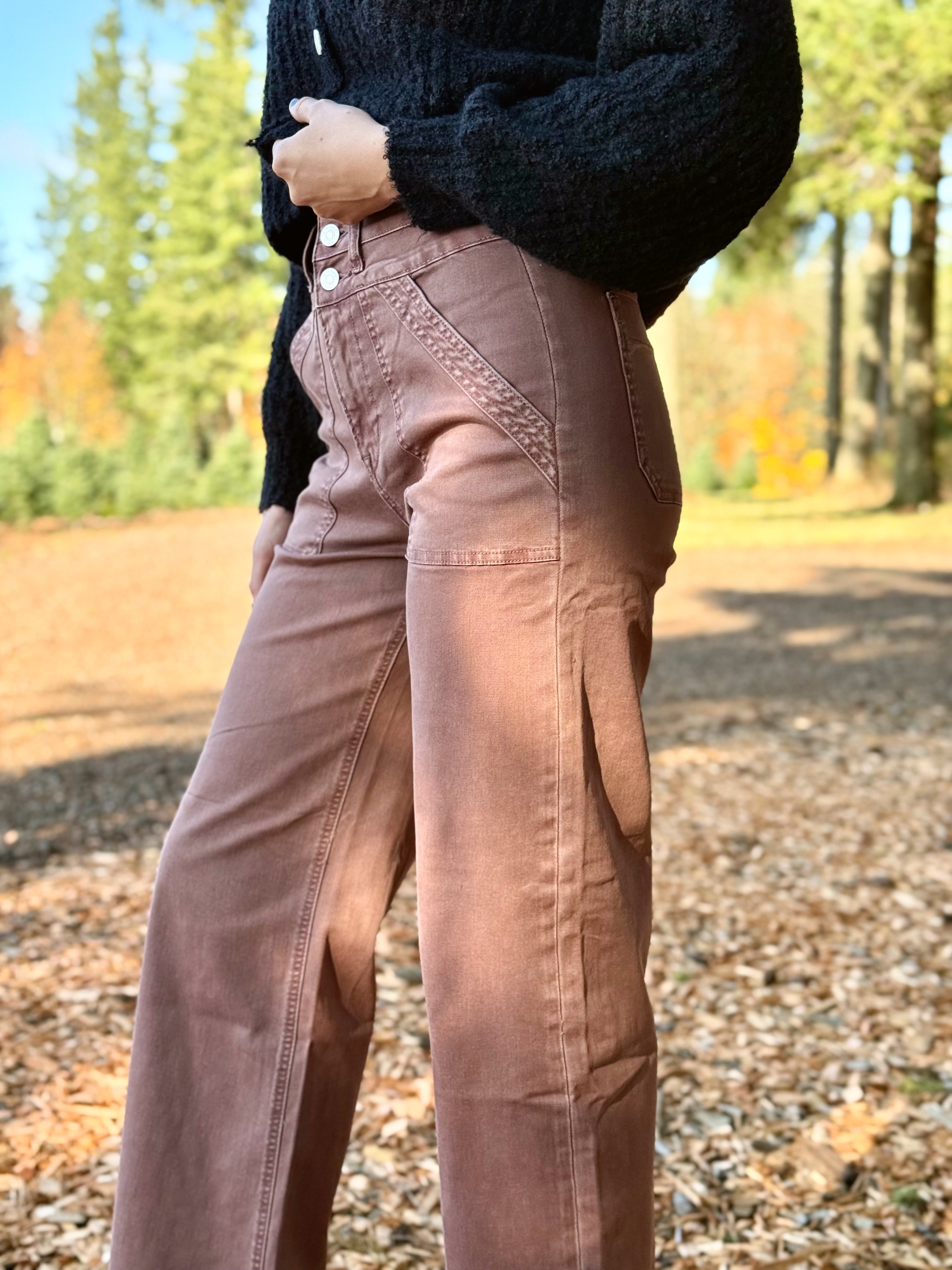 [MICA] Arden Jean - COCOA - willows clothing WIDE LEG