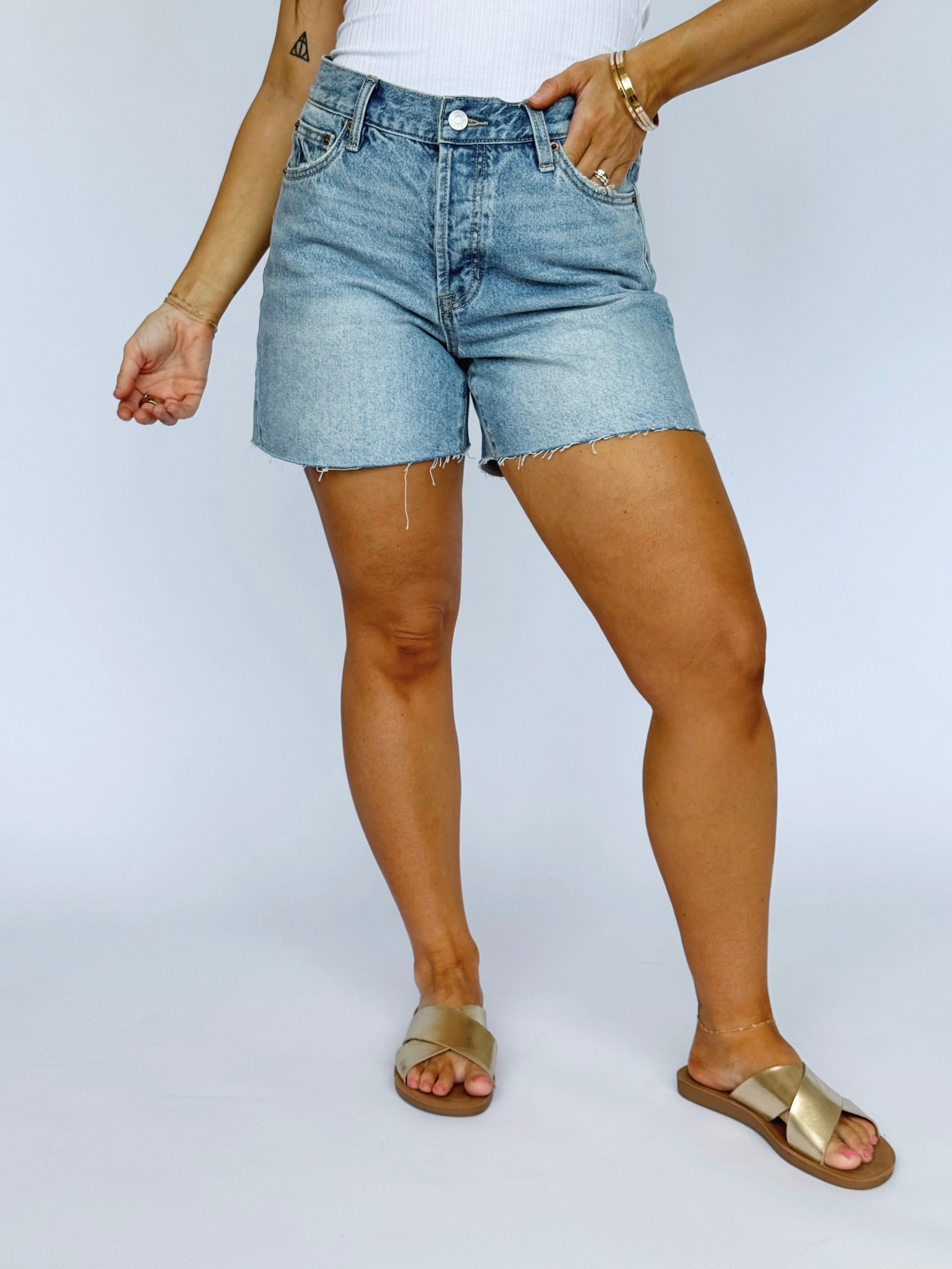 [MICA] Devon Denim Shorts - TARAWEAR - willows clothing SHORTS