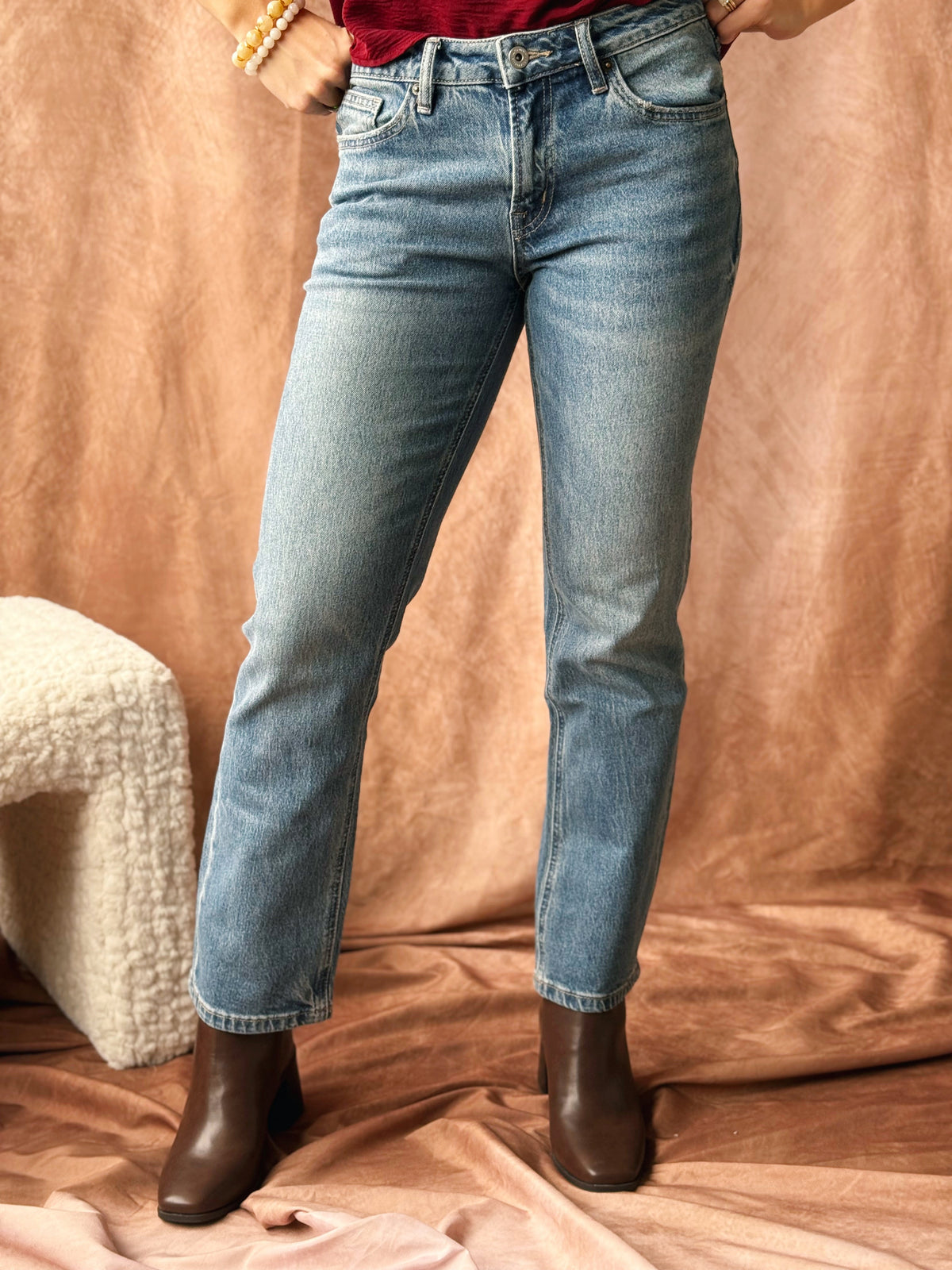 [MICA] Karissa Straight Jean - CHATHAMS NAVY - willows clothing ANKLE