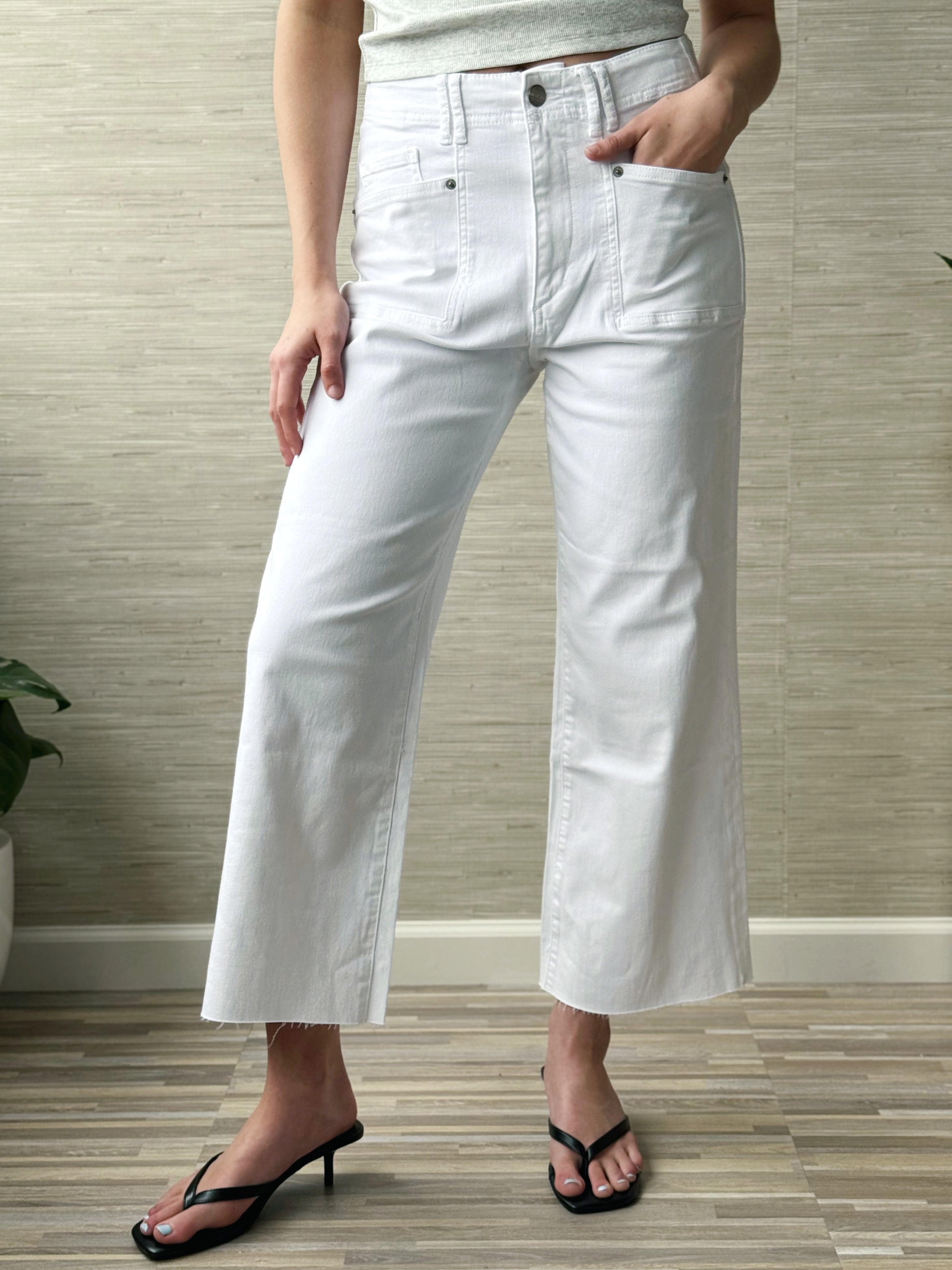 [MICA] Silas Jean - WHITE - willows clothing CROP WIDE LEG