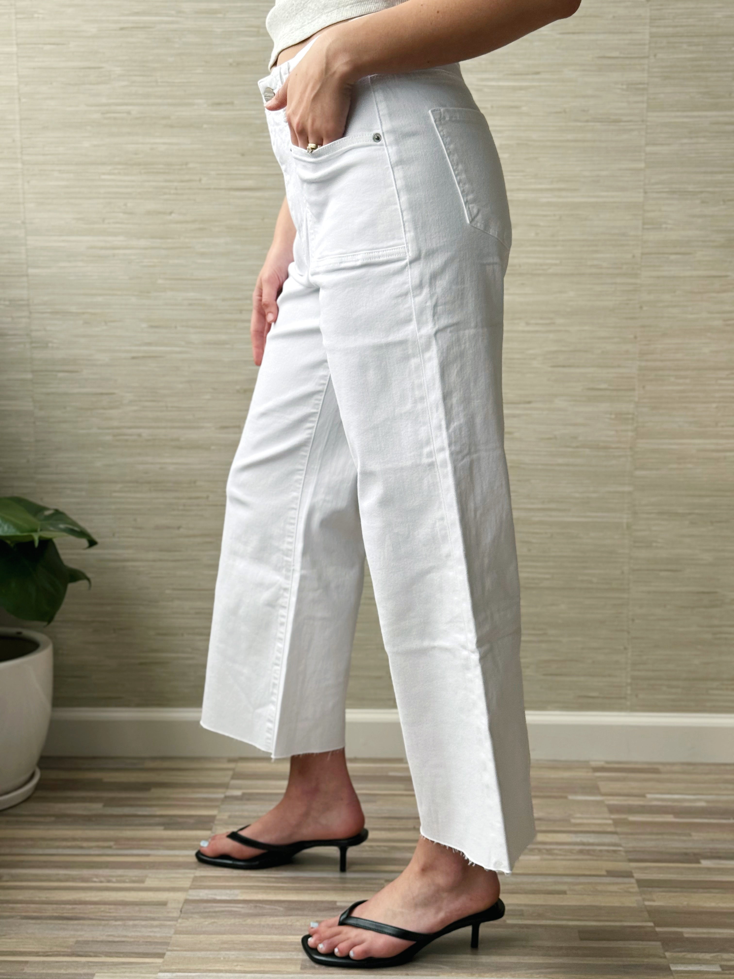 [MICA] Silas Jean - WHITE - willows clothing CROP WIDE LEG
