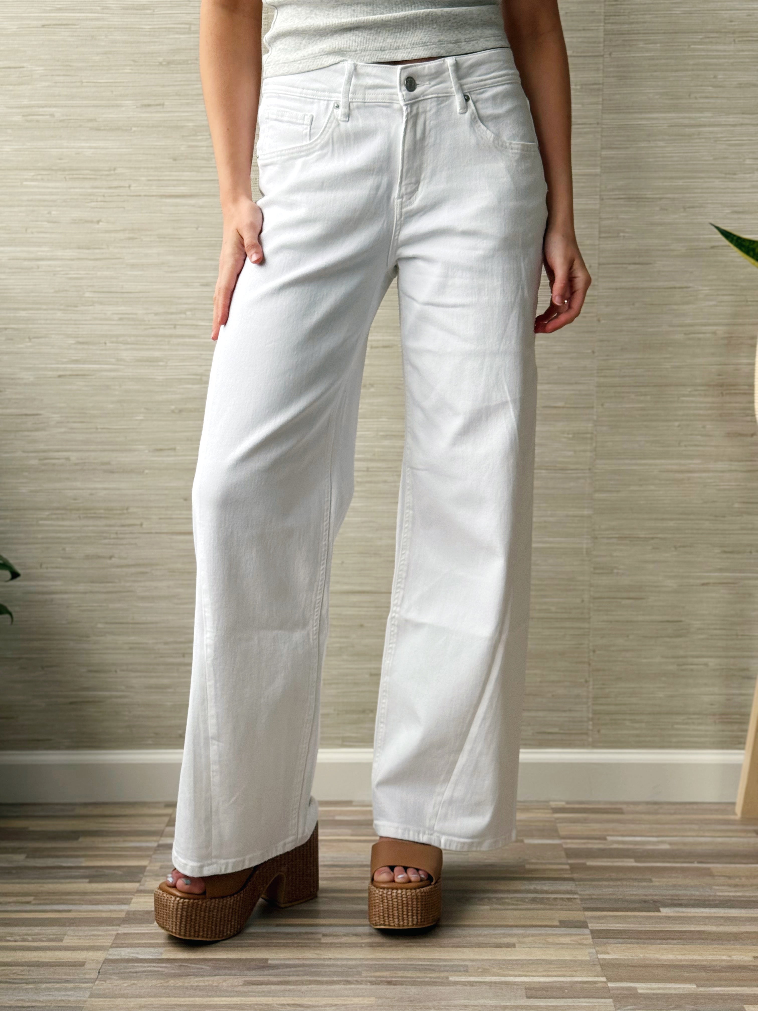 [MICA] Vega Jean - CLEAR WHITE - willows clothing WIDE LEG
