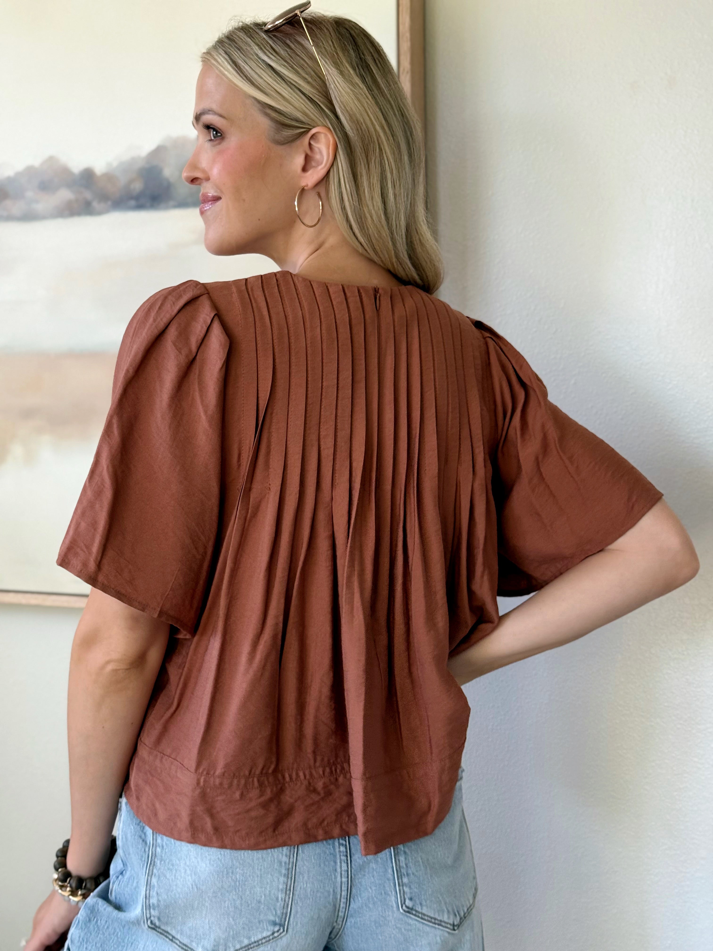 Micah Blouse - CLAY - willows clothing BLOUSE