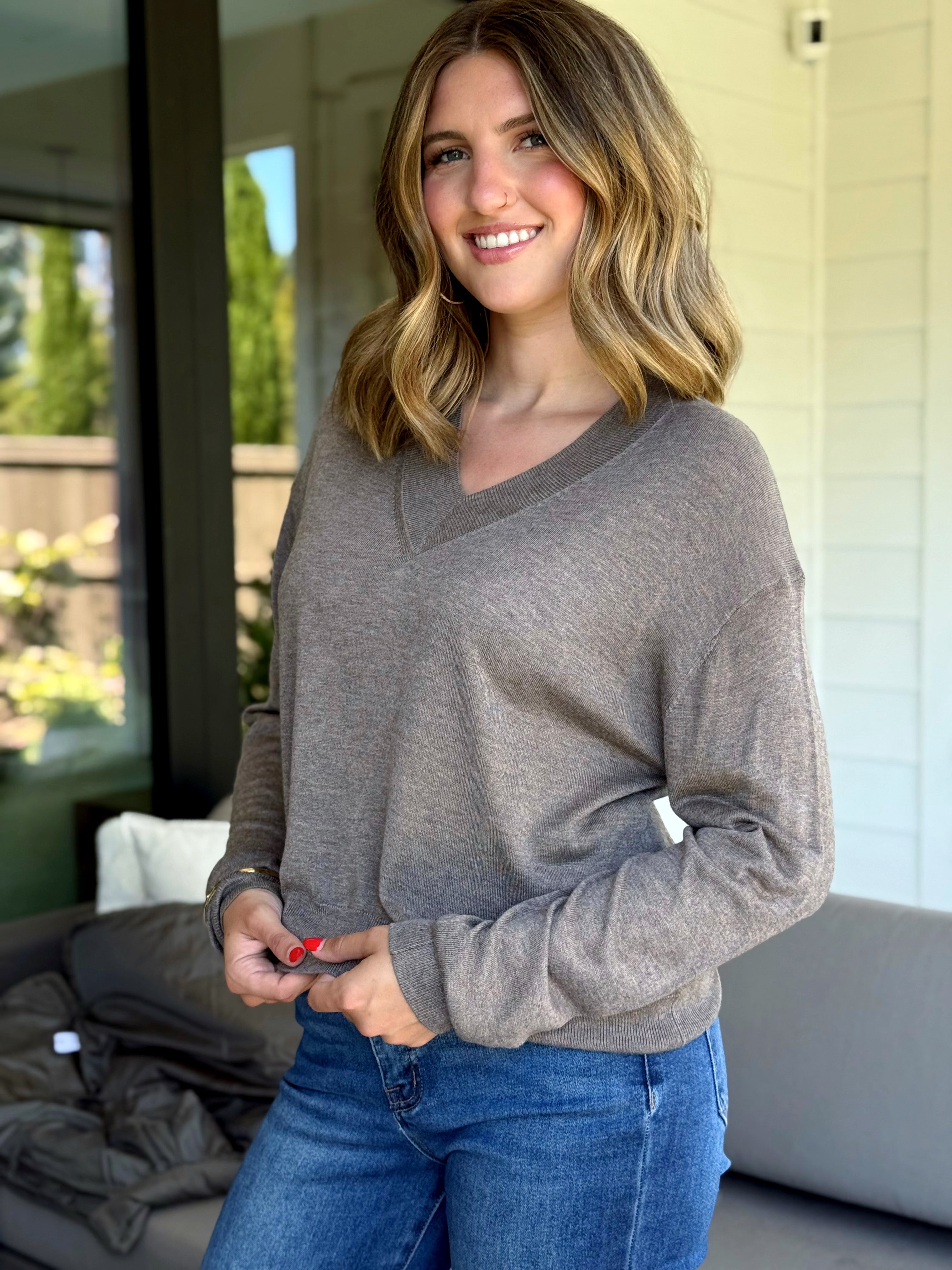 Millie Sweater - MOCHA - willows clothing L/S SHIRT