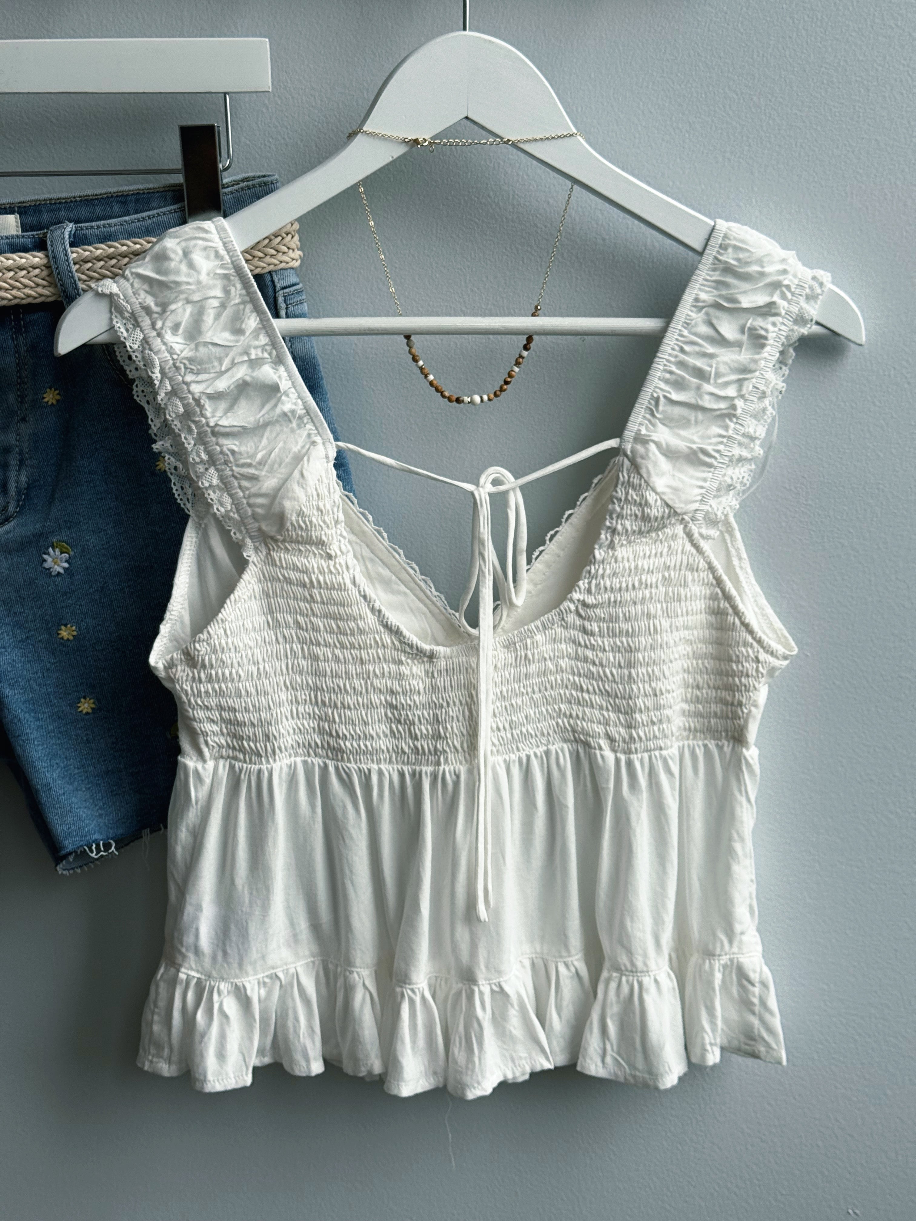 Mirabelle Tank - WHITE - willows clothing TANK