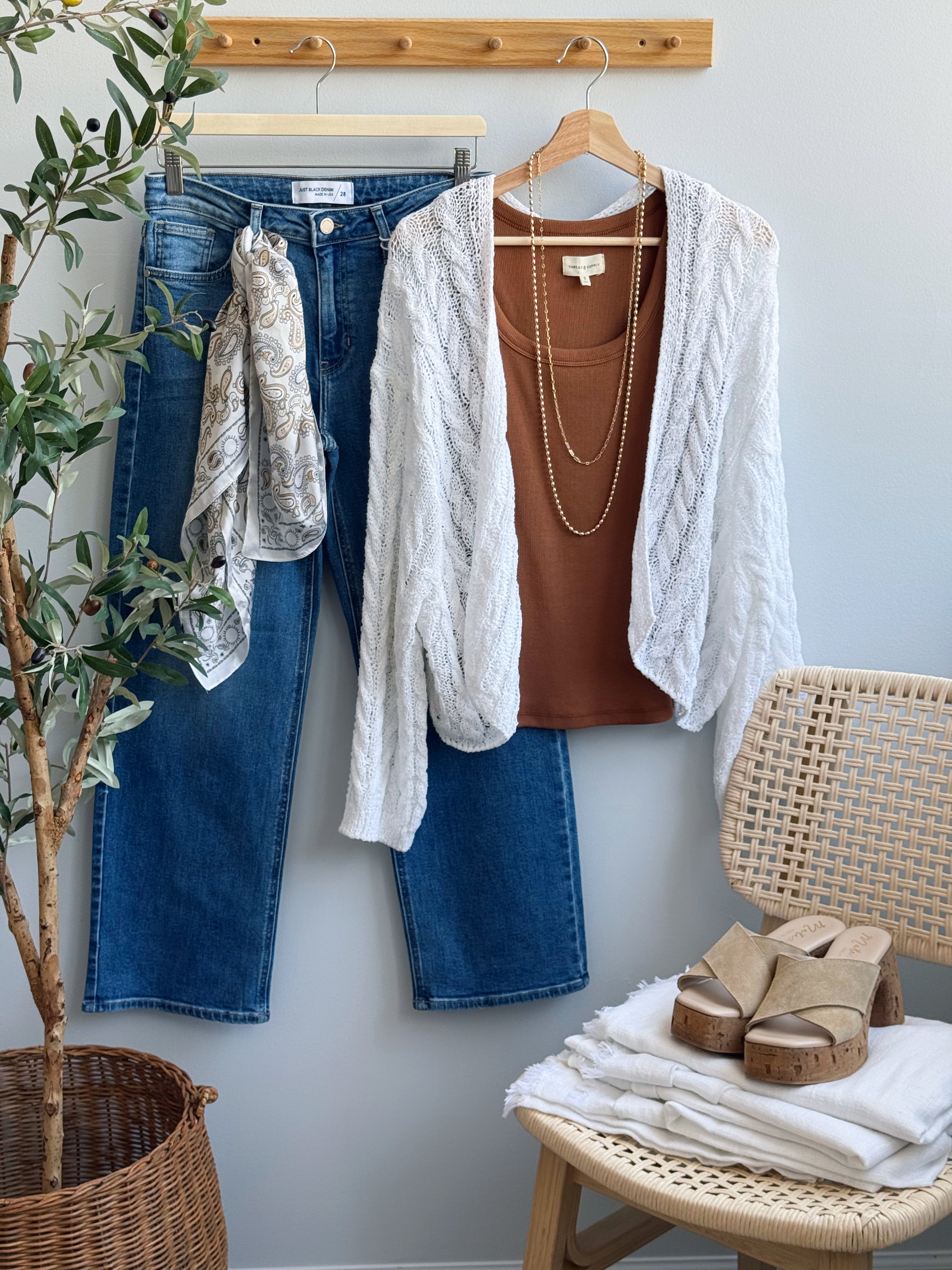 Miss You Cardigan - WHITE - willows clothing Cardigan