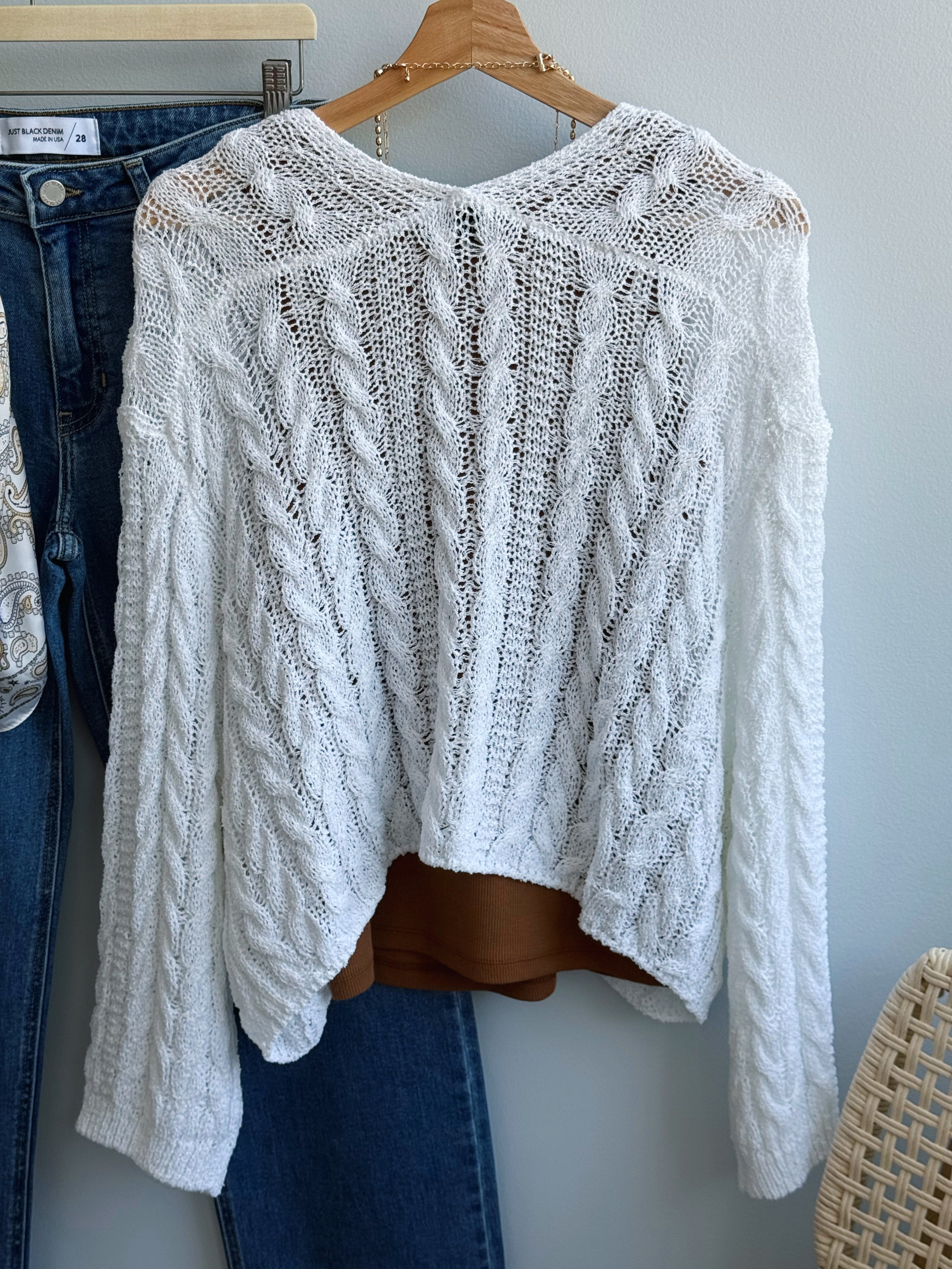 Miss You Cardigan - WHITE - willows clothing Cardigan