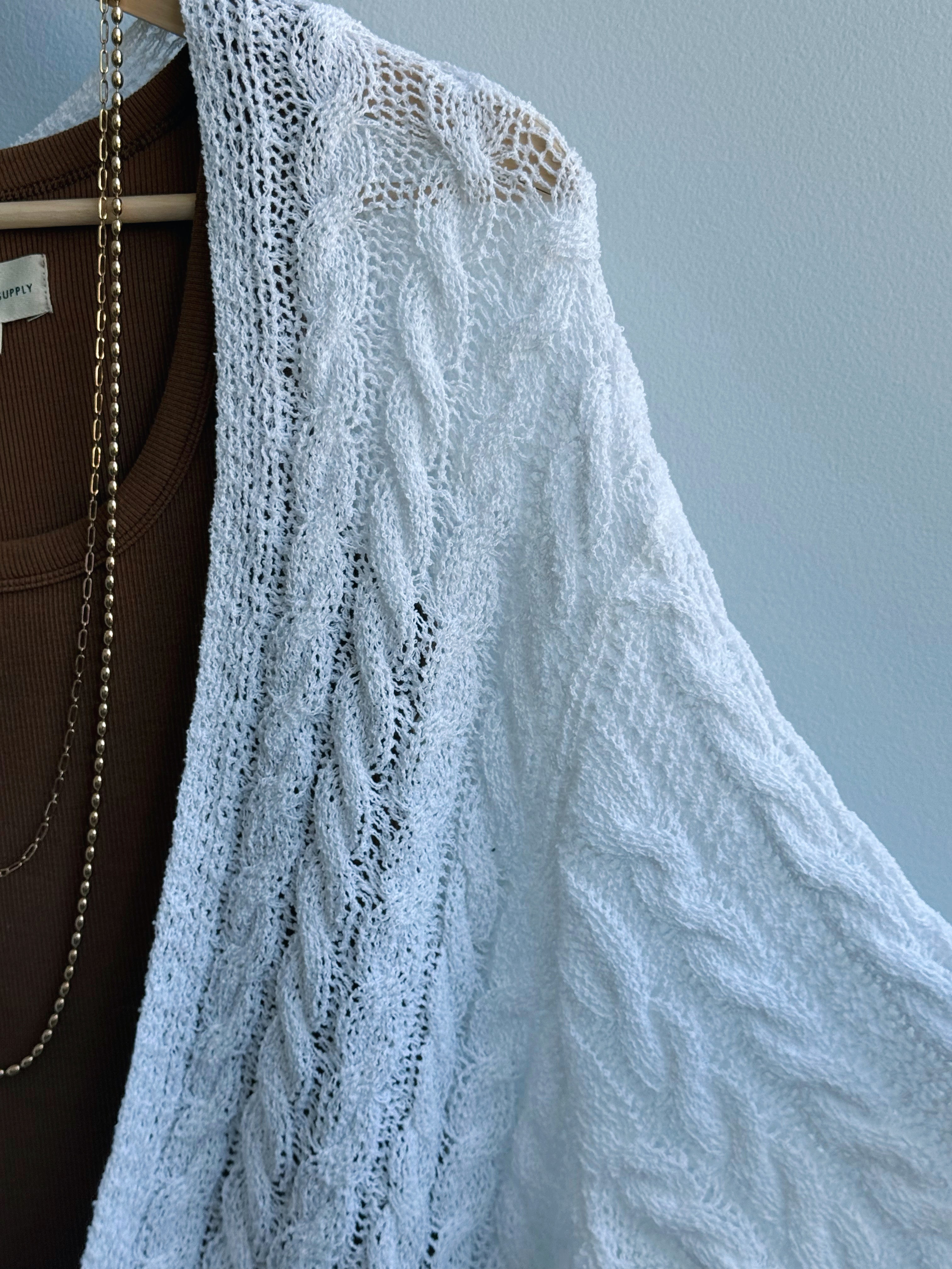 Miss You Cardigan - WHITE - willows clothing Cardigan