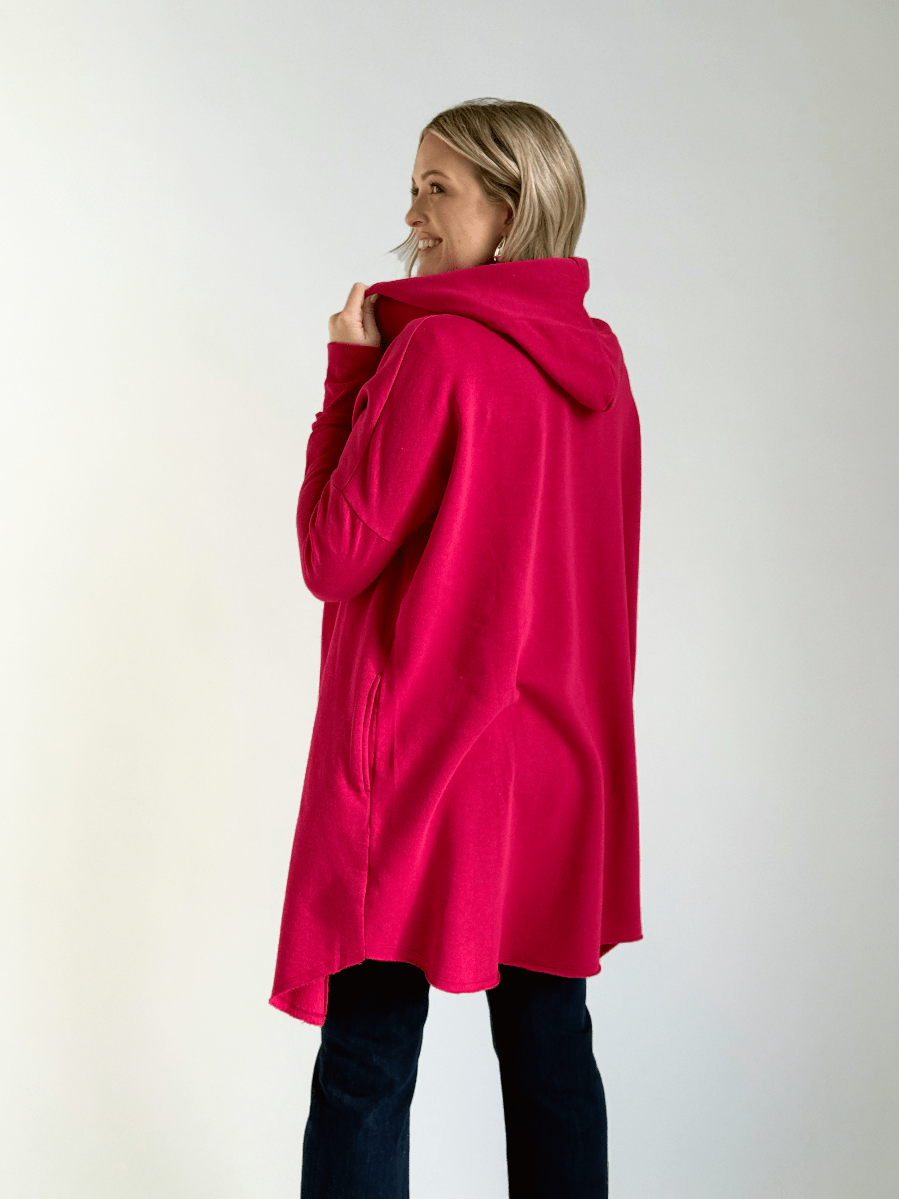 Moats Hooded Cardigan - PLUM PINK - willows clothing Cardigan