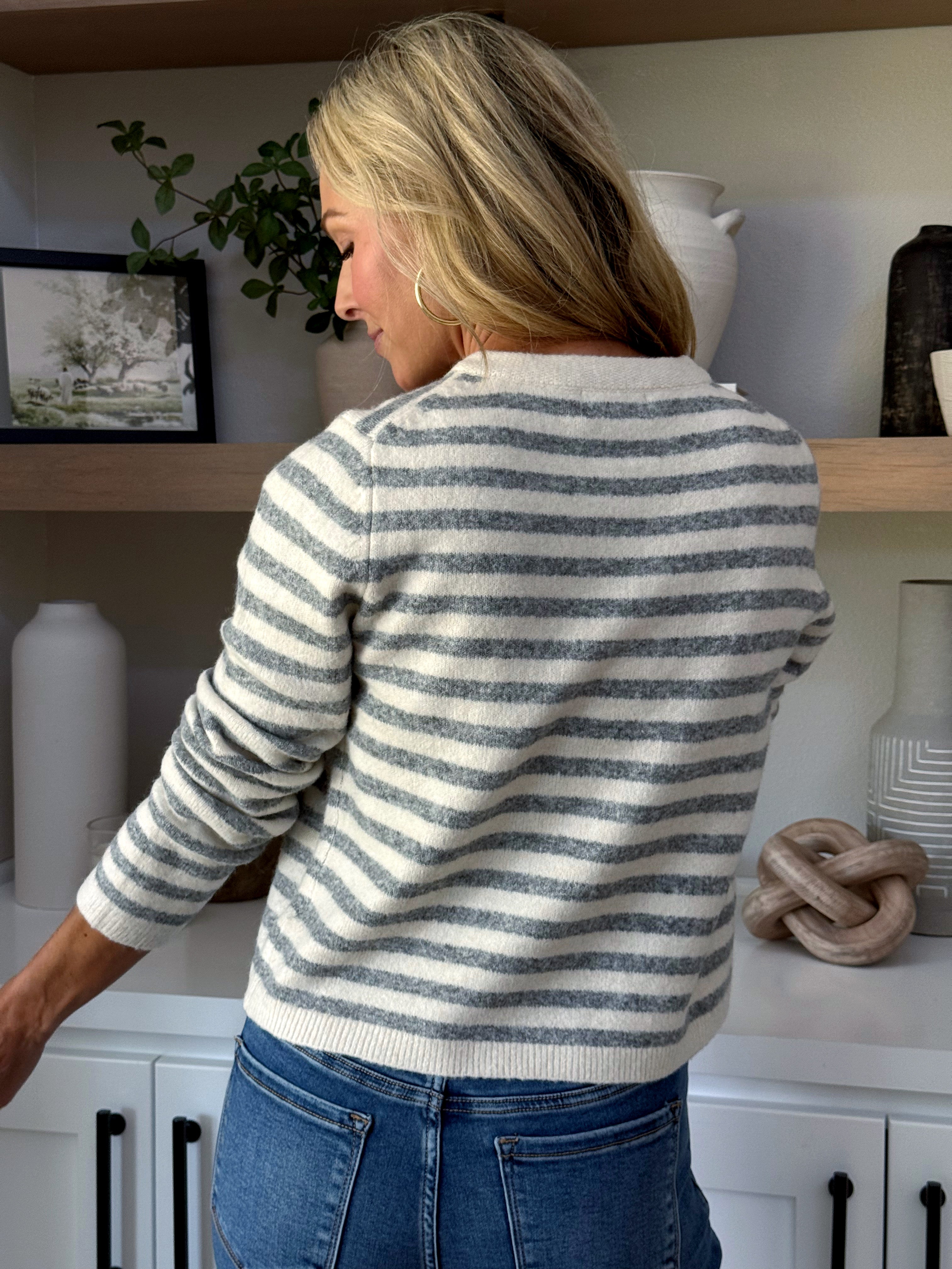 Monroe Cardigan - HEATHER GREY - willows clothing Cardigan