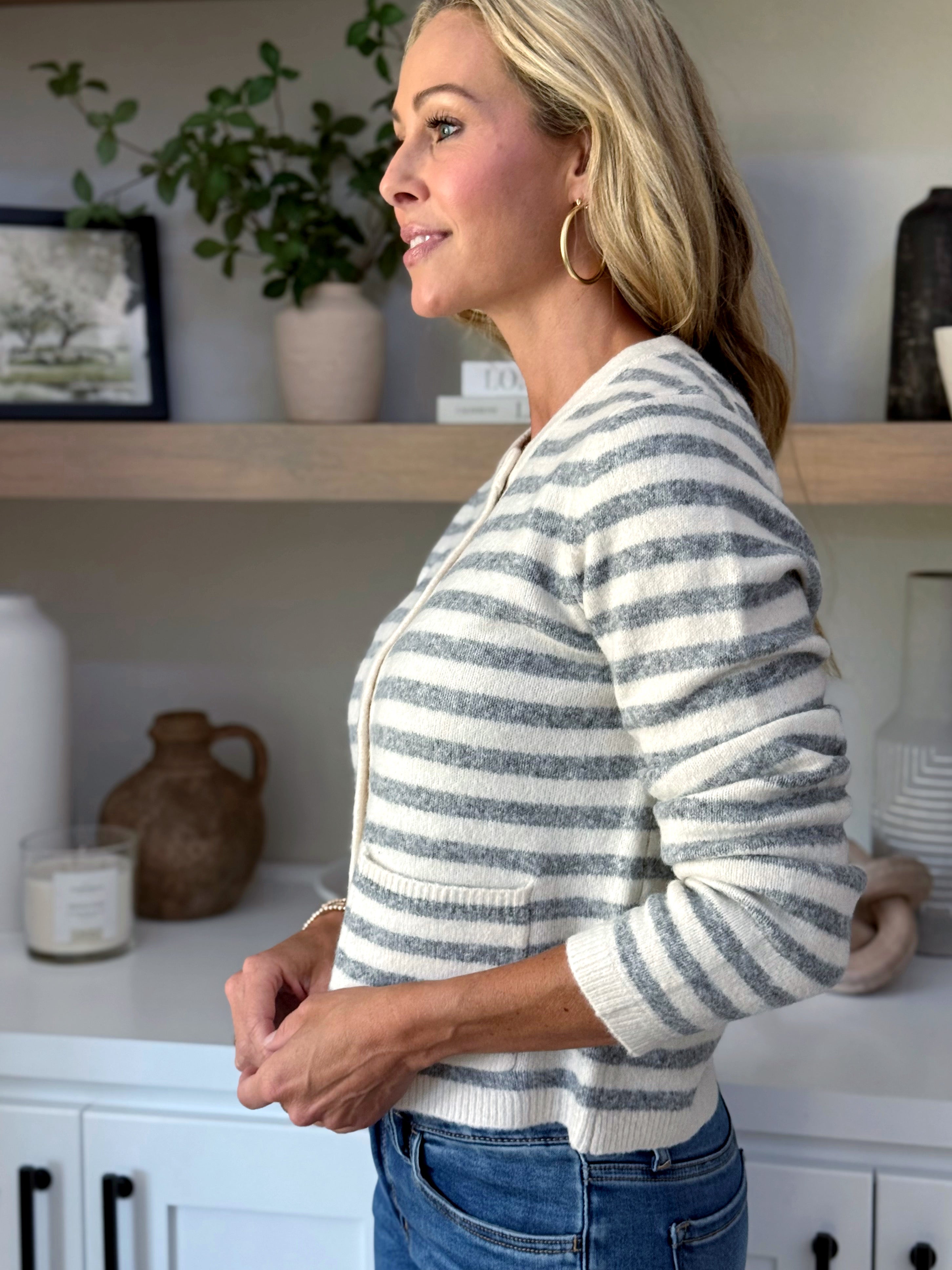 Monroe Cardigan - HEATHER GREY - willows clothing Cardigan