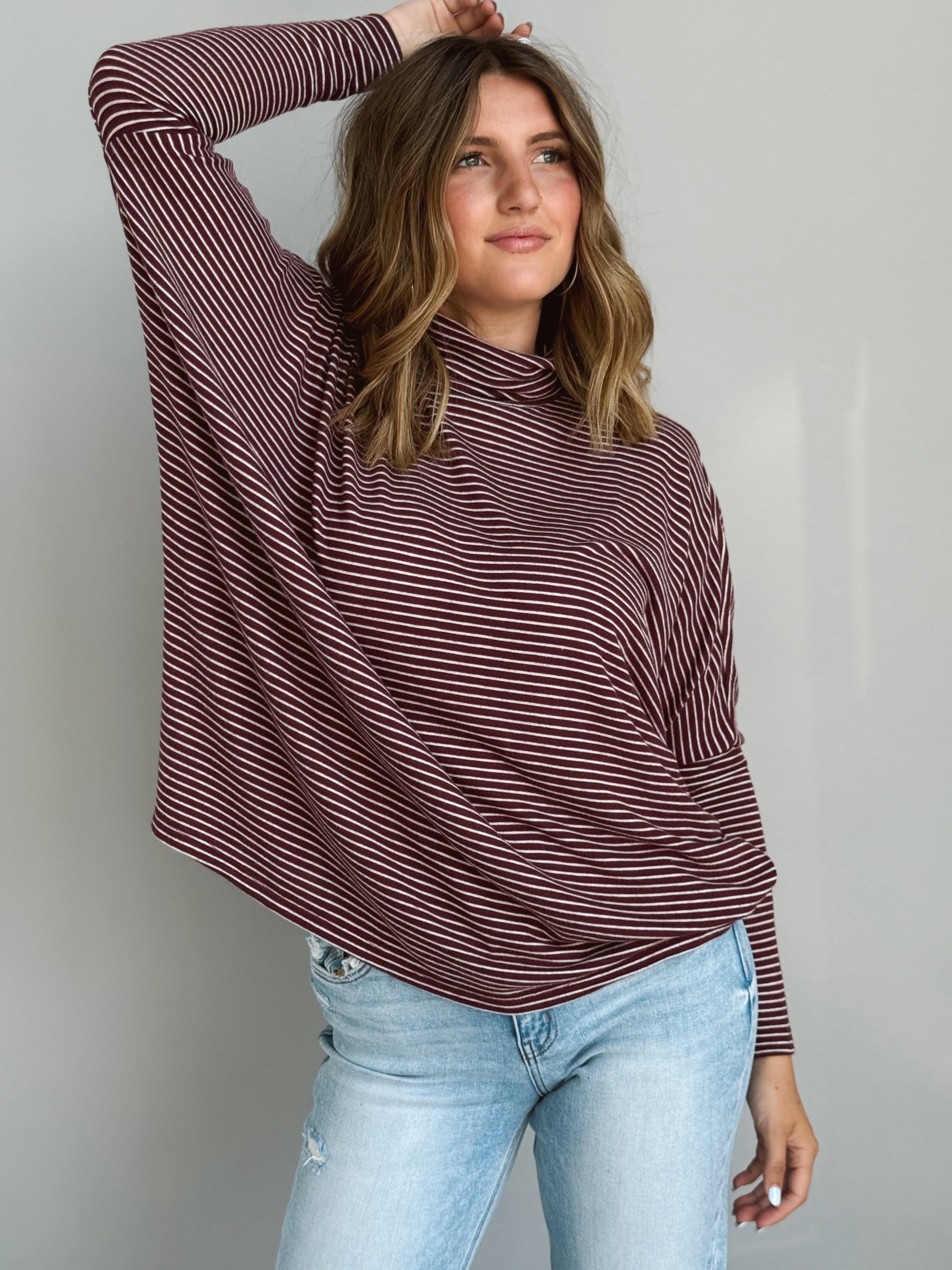 Moore Top - DARK CHERRY - willows clothing L/S SHIRT