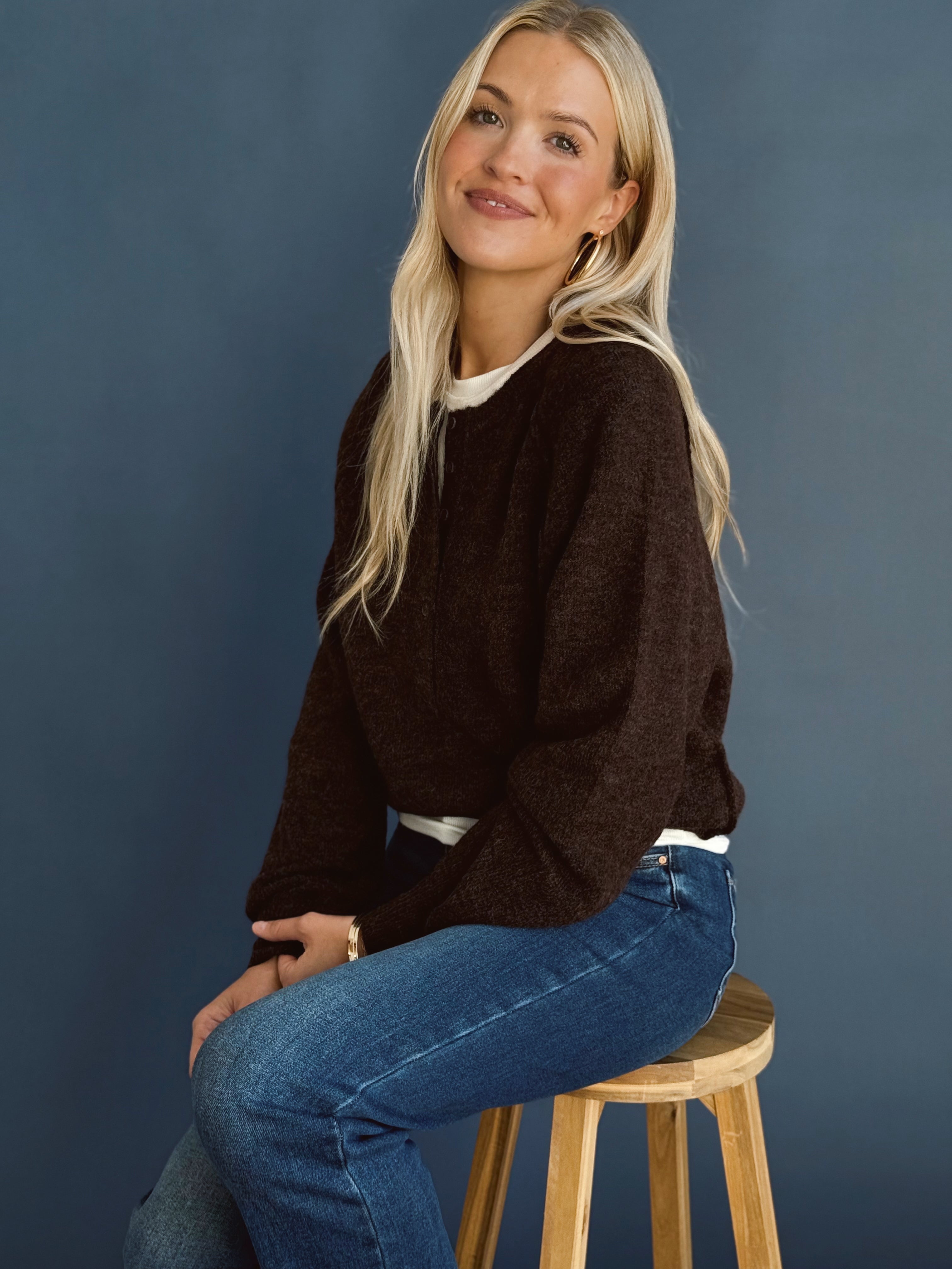 Morgan Sweater - BROWN - willows clothing SWEATER