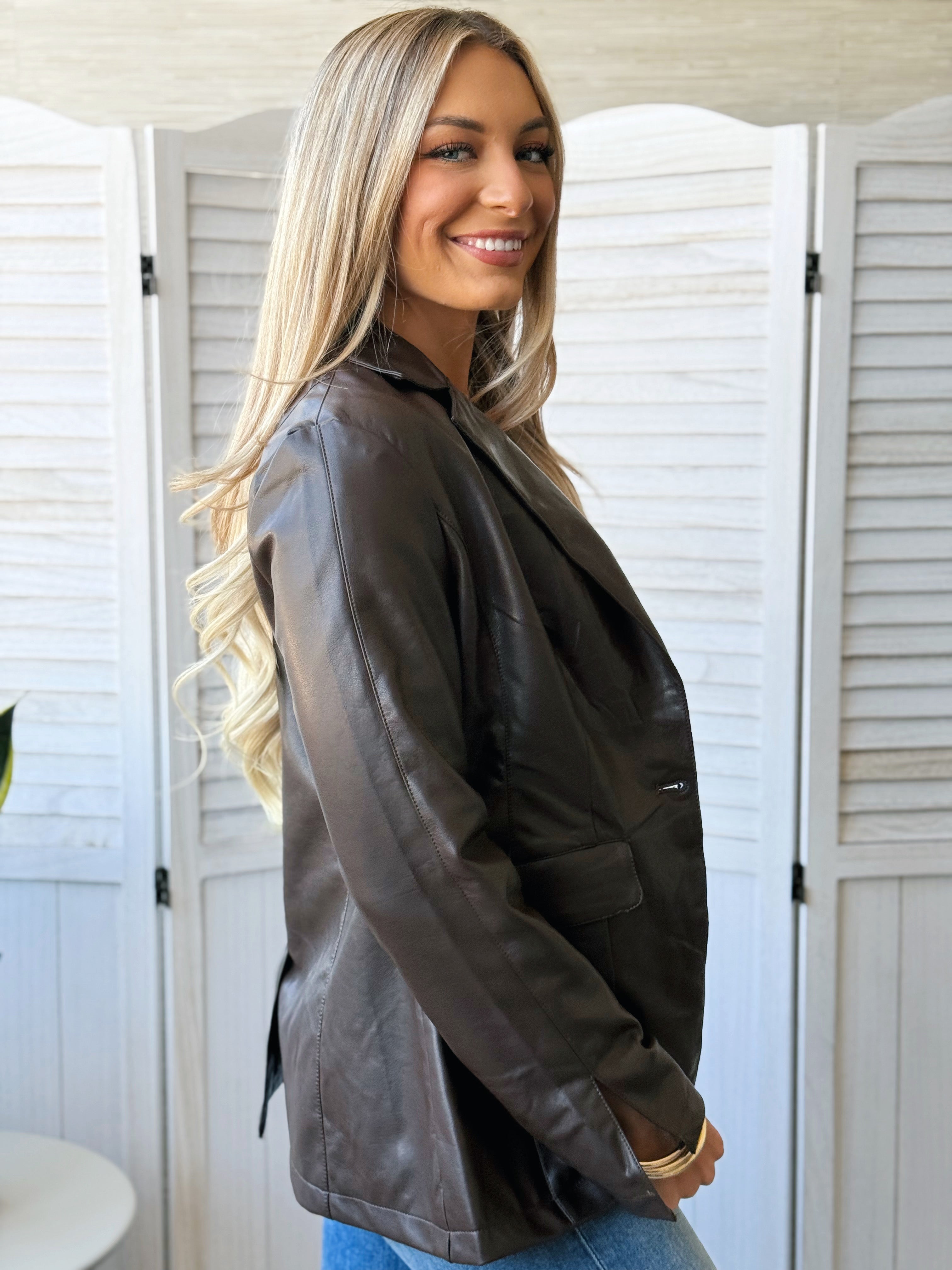 Morning Brew Blazer - COFFEE - willows clothing BLAZER