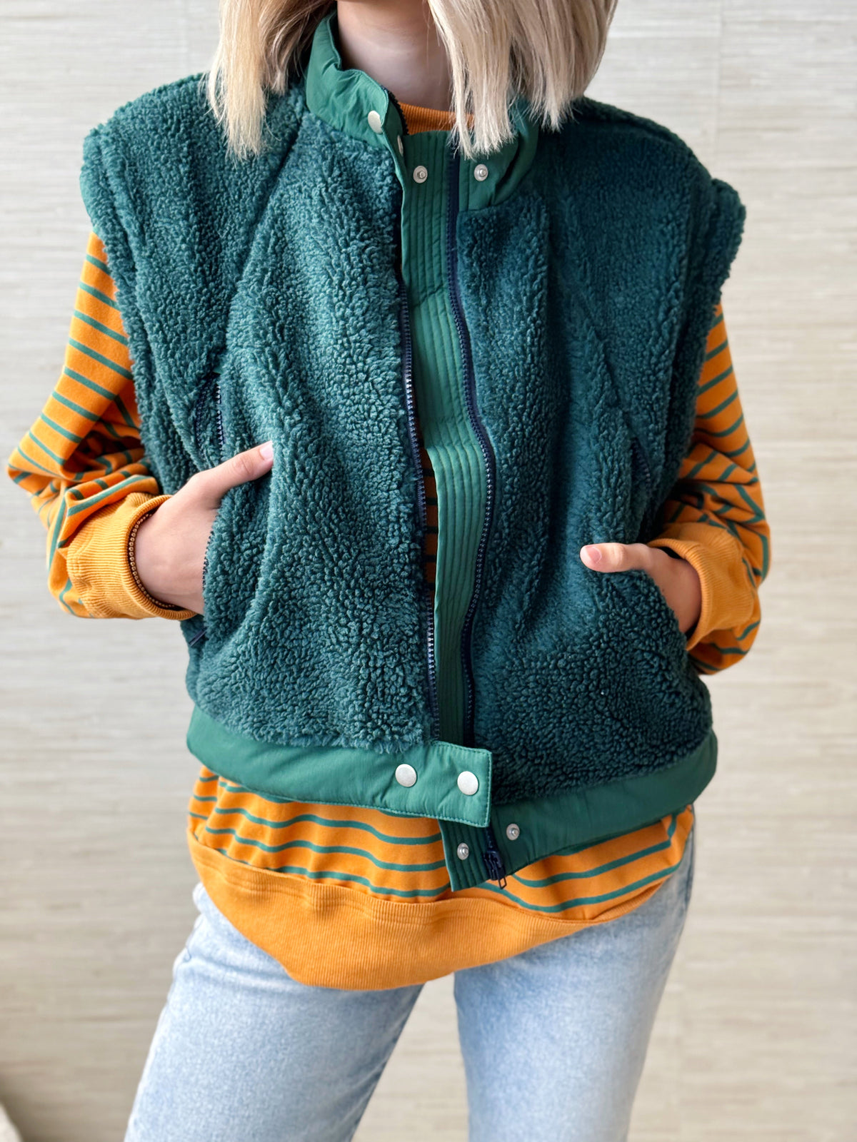 Moss Monster Vest - GREEN - willows clothing VEST