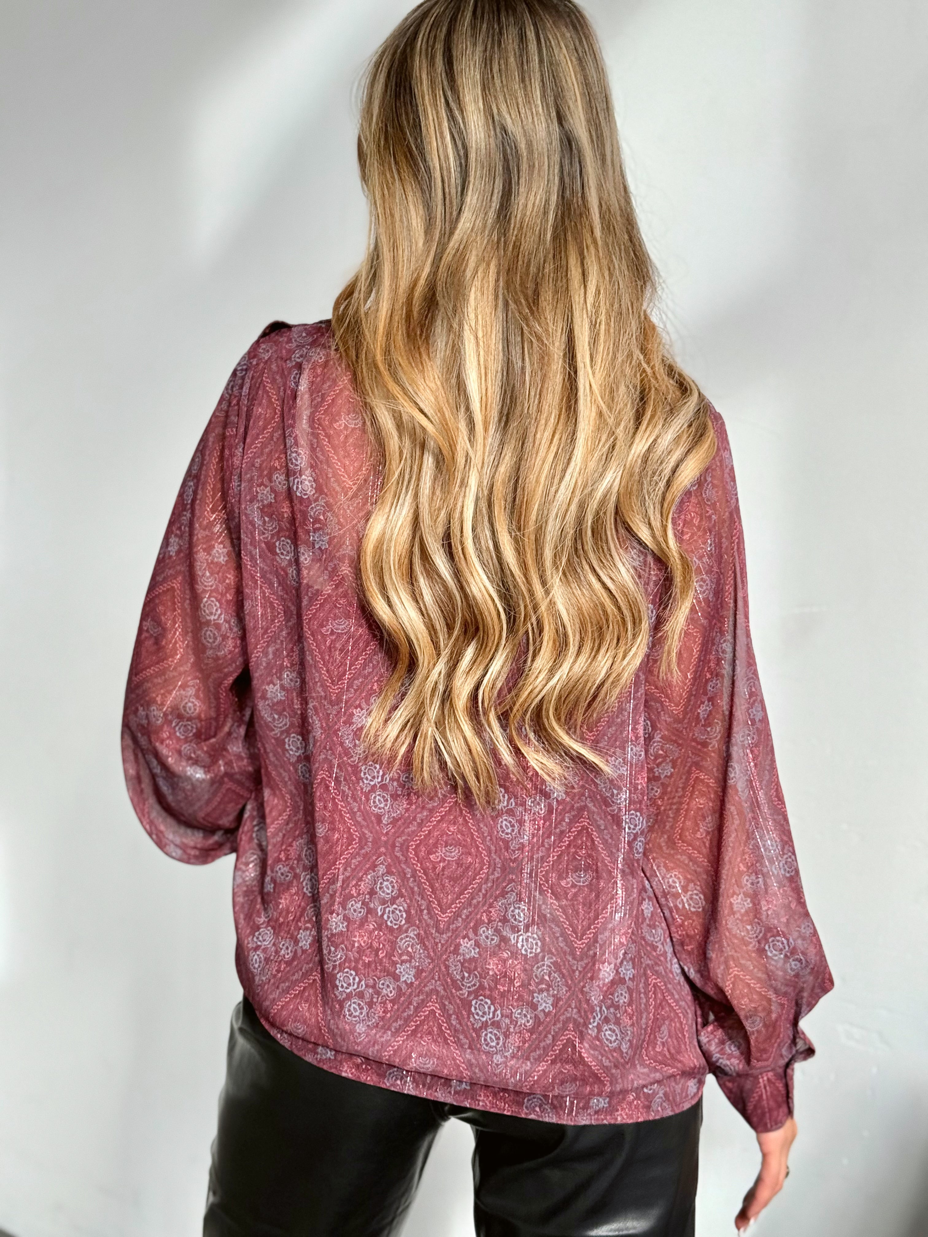 Mulberry Blouse - WINE/ROSE - willows clothing BLOUSE