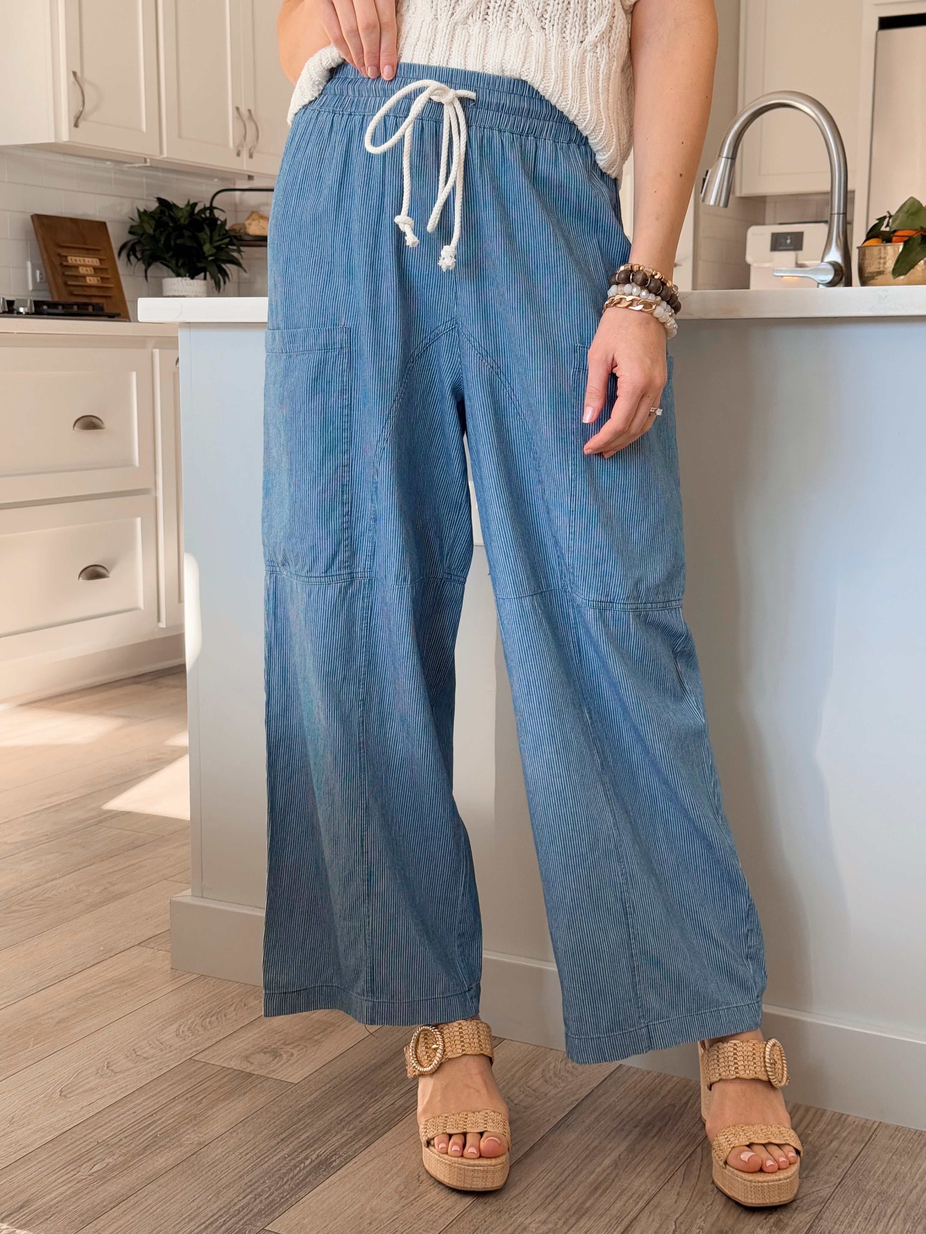 Nantucket Pants - DARK DENIM - willows clothing PANTS