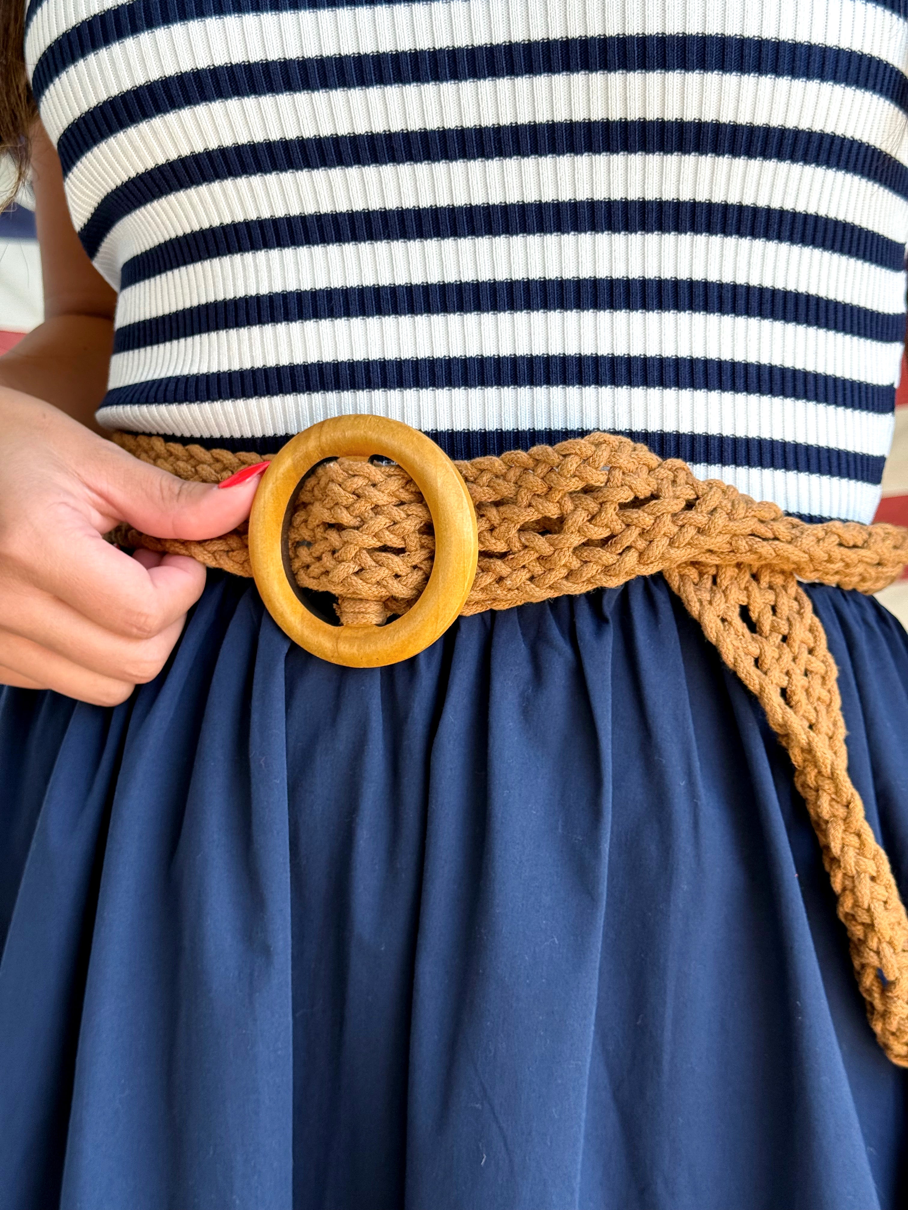 Natural Woven Belt - KHAKI - willows clothing Belts