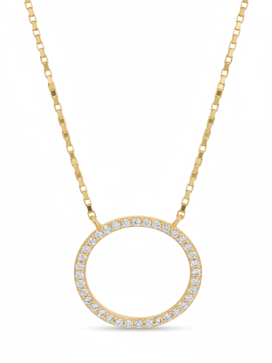 Open Pavé Circle Pendant - GOLD