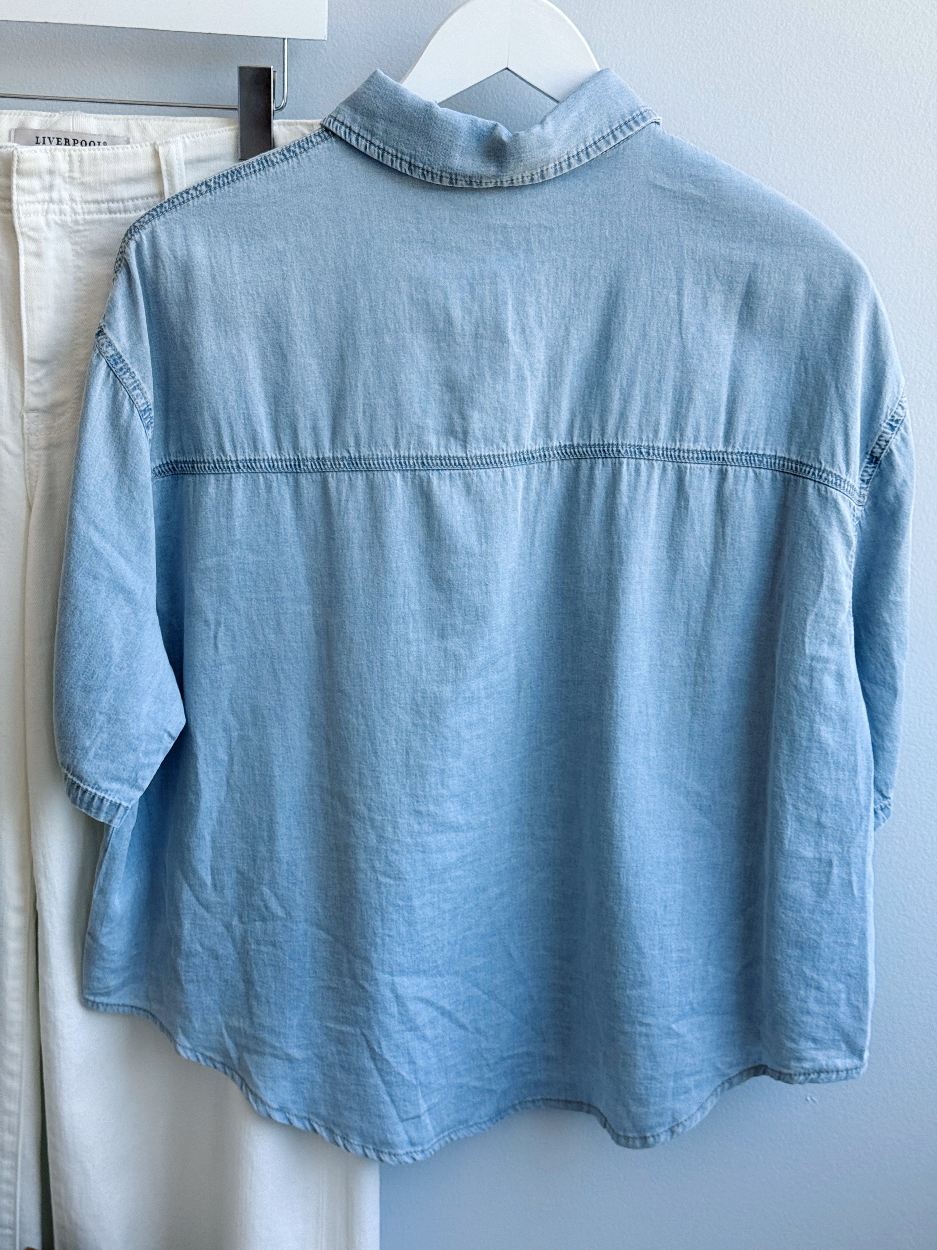 New Day Blouse - DENIM - willows clothing BLOUSE
