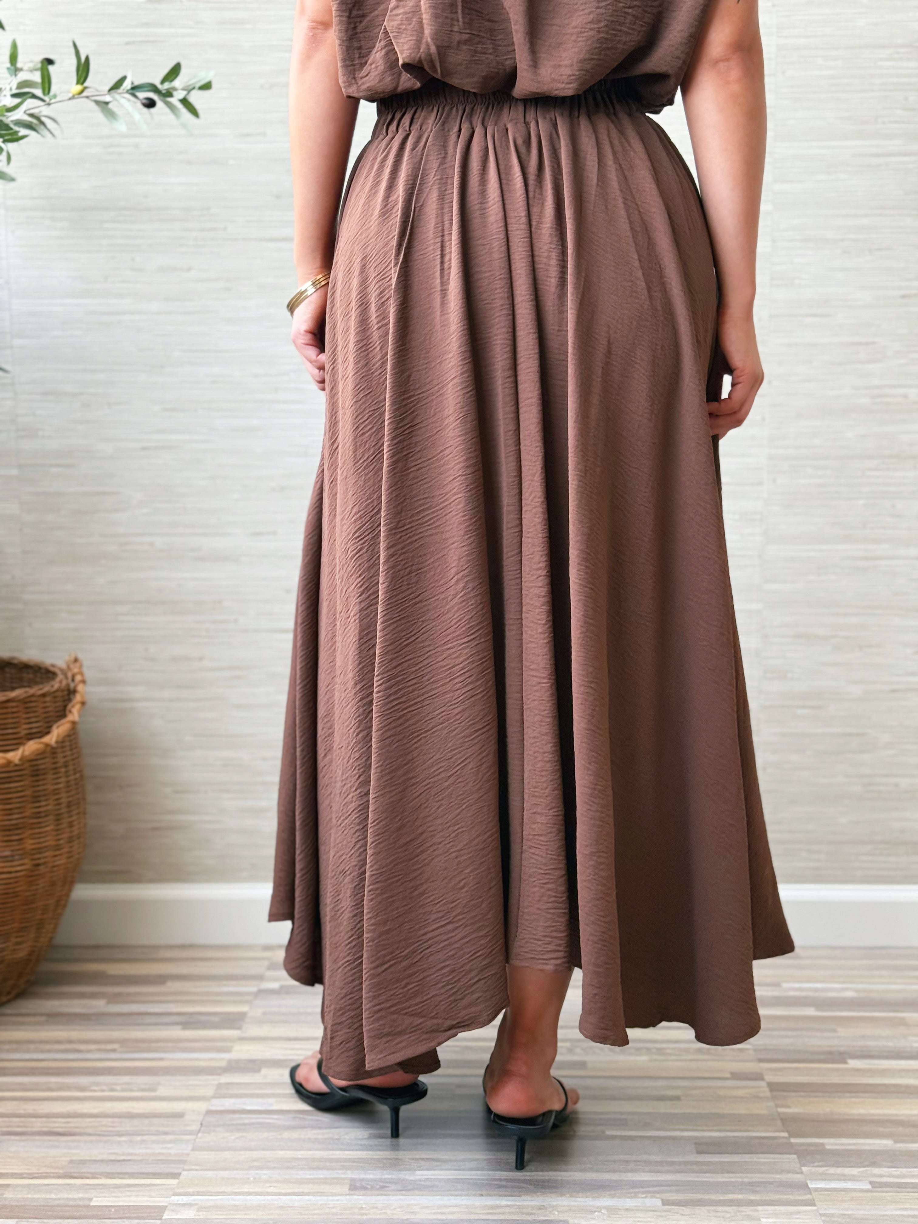 Niko Skirt - BROWN - willows clothing long skirt