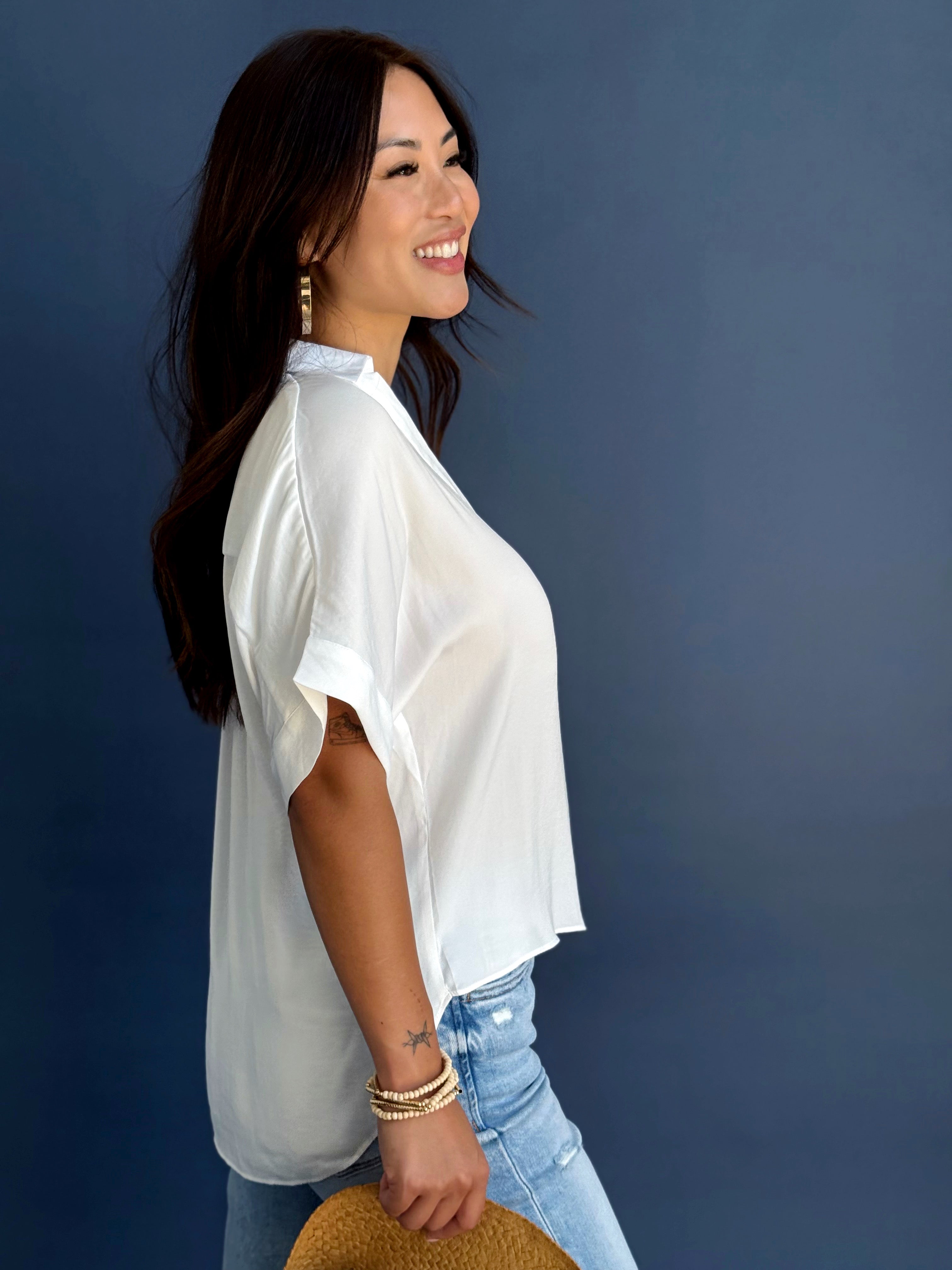 Nine to Five Blouse - OFF WHITE - willows clothing BLOUSE