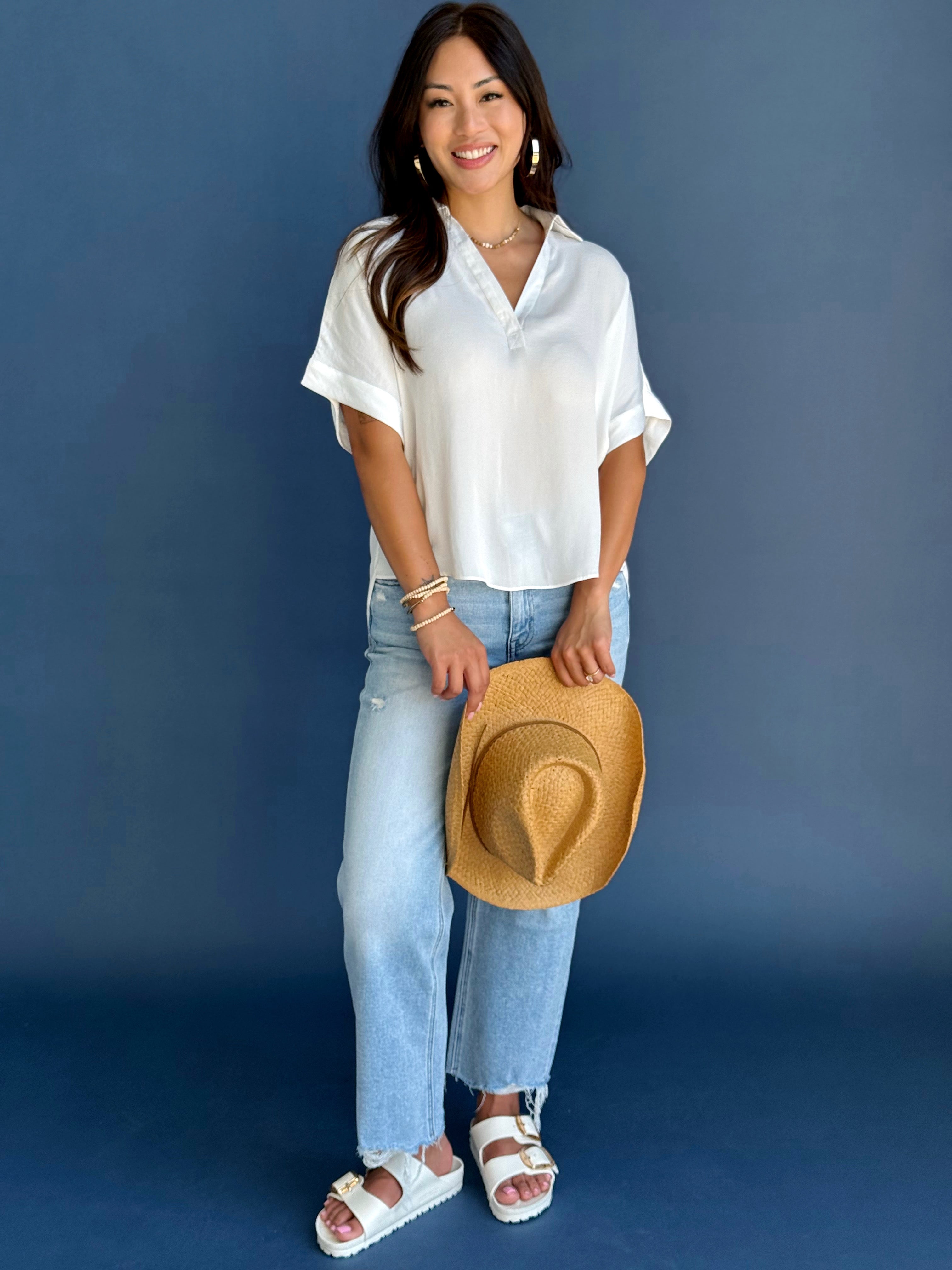 Nine to Five Blouse - OFF WHITE - willows clothing BLOUSE