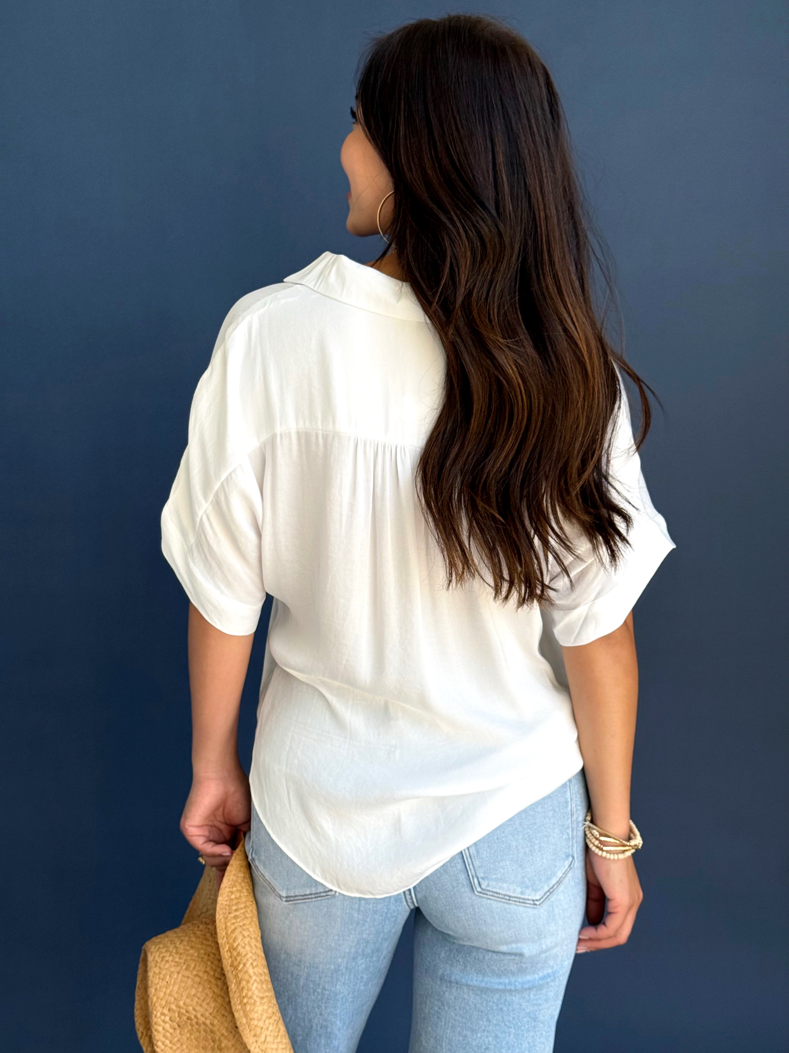 Nine to Five Blouse - OFF WHITE - willows clothing BLOUSE
