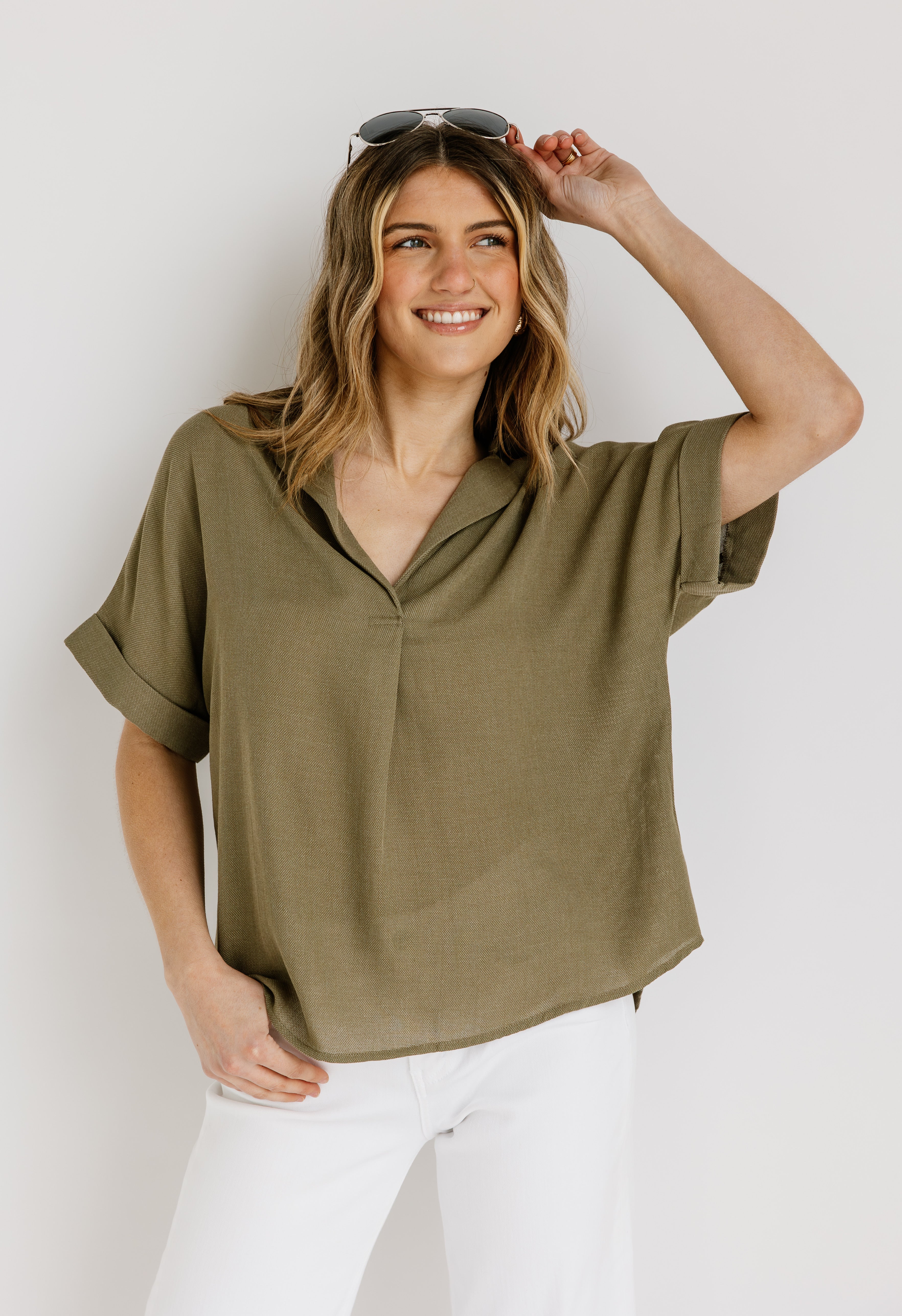 No Doubt Blouse - OLIVE - willows clothing Blouse