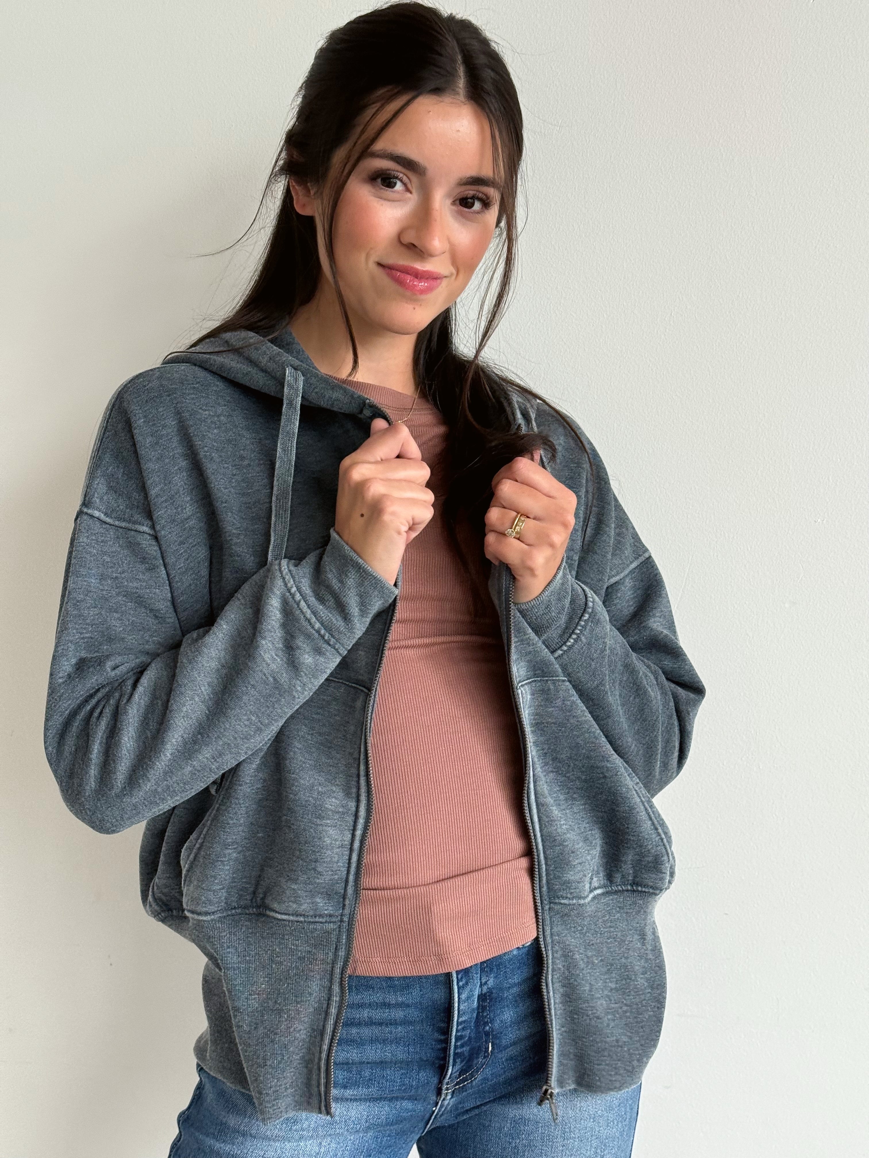 NorthWest Road Trip Zip Up - MIDNIGHT NAVY - willows clothing SWEATSHIRT