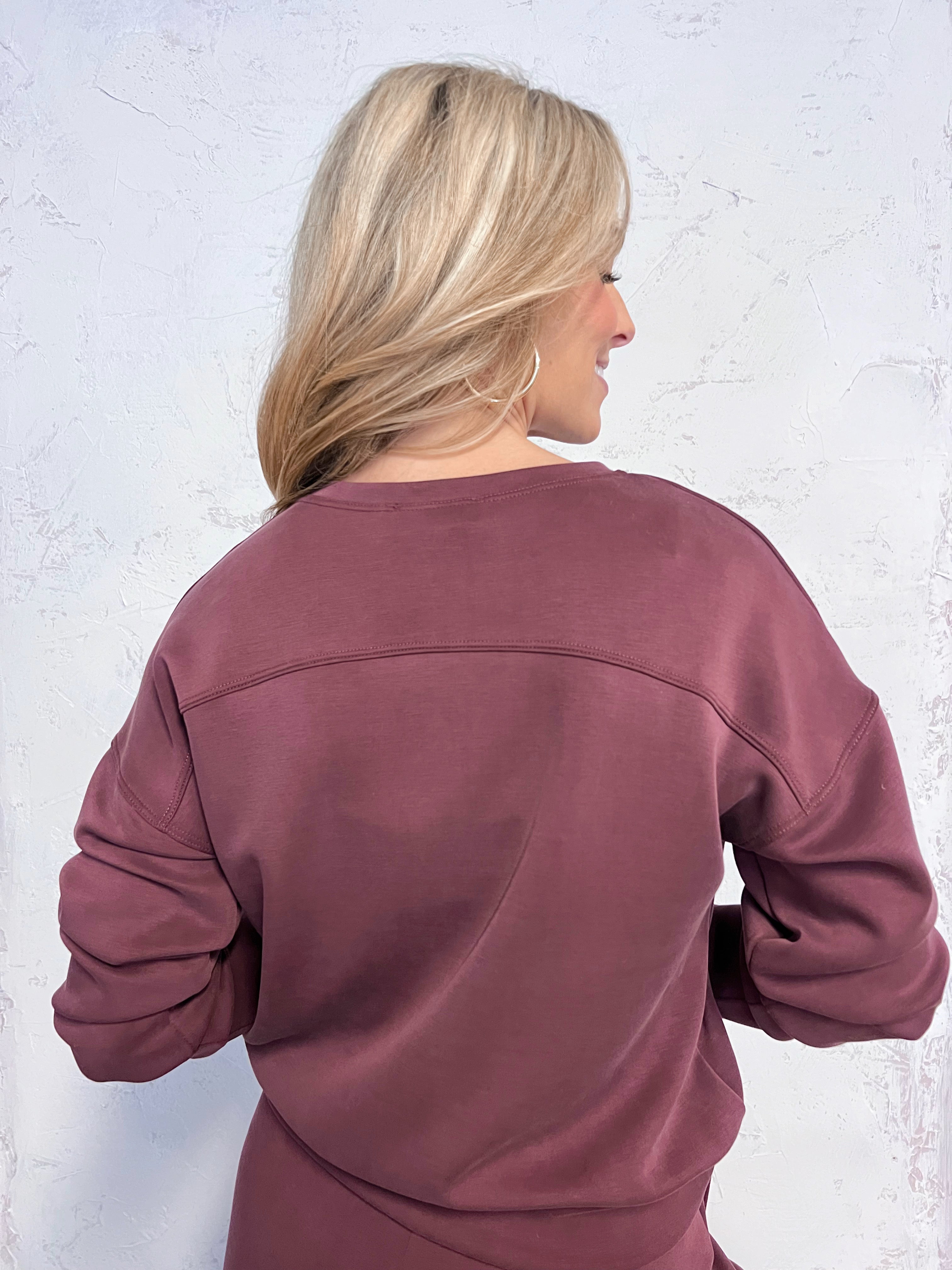 Nothing Better Pullover - MAROON - willows clothing SWEATSHIRT