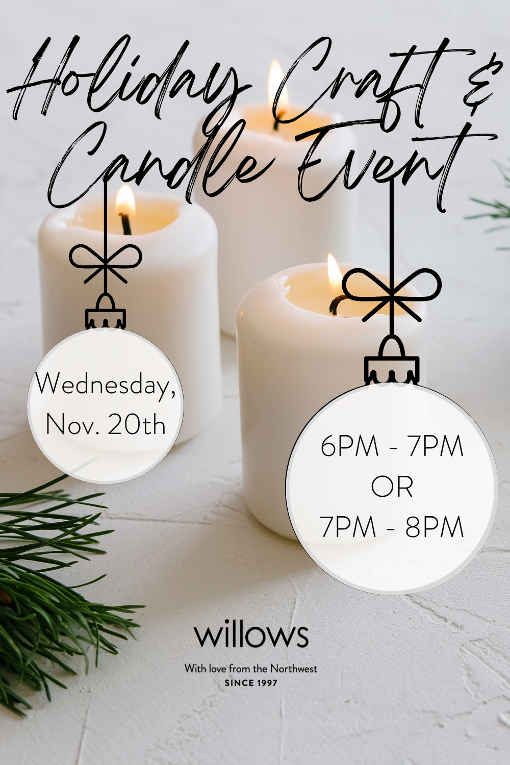 Holiday Candle Pouring & Craft Night