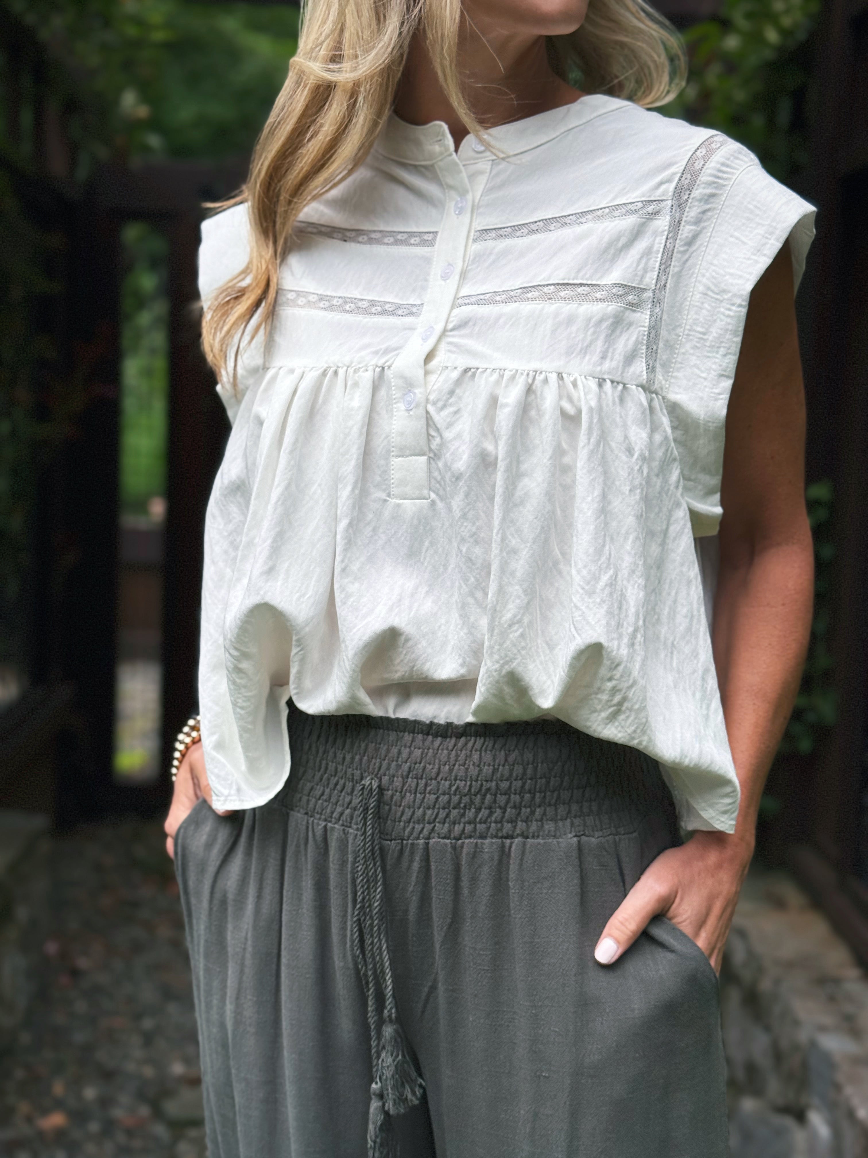 Odessa Blouse - CREAM - willows clothing BLOUSE