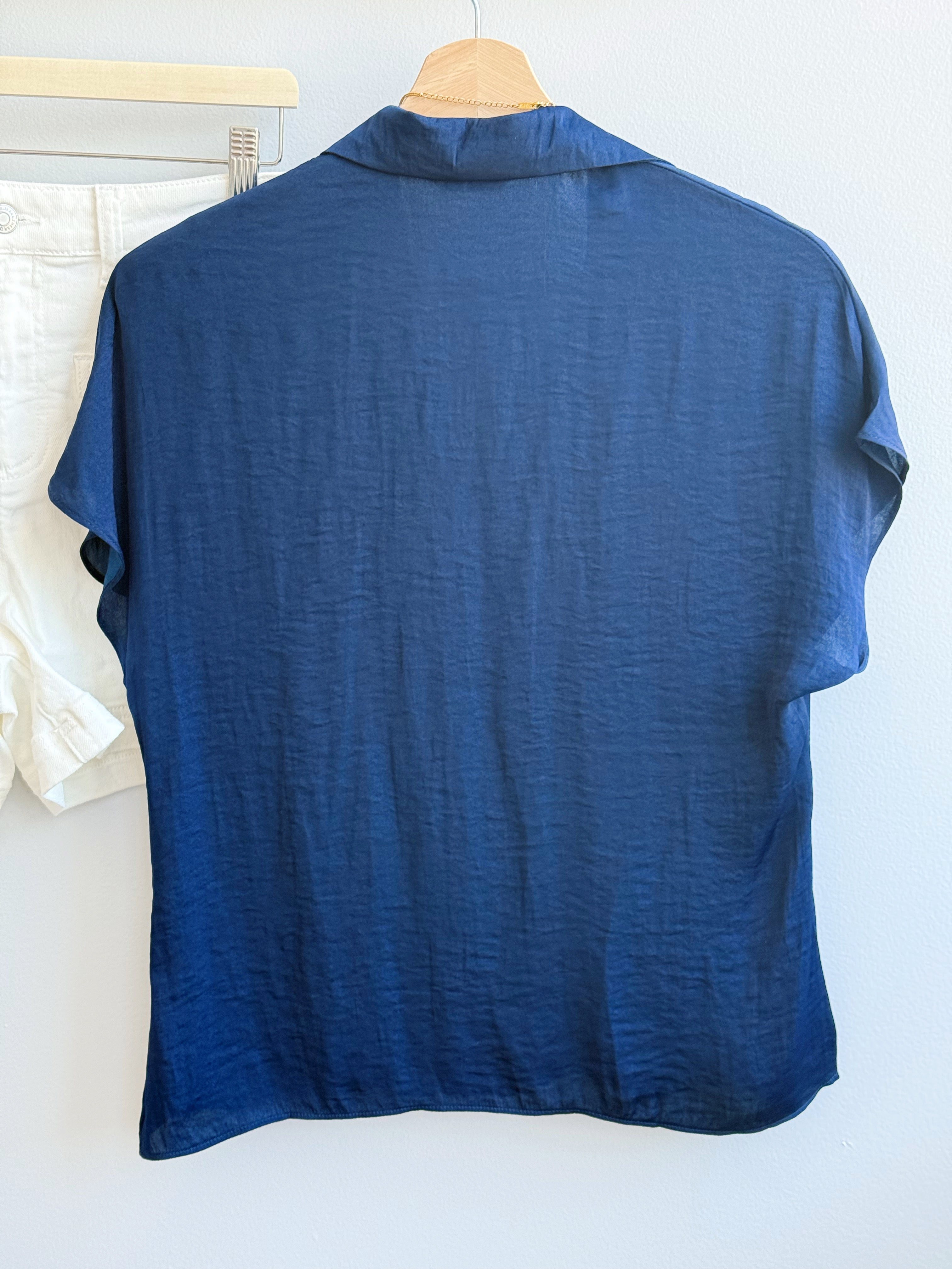 Oliver Blouse - NAVY - willows clothing BLOUSE