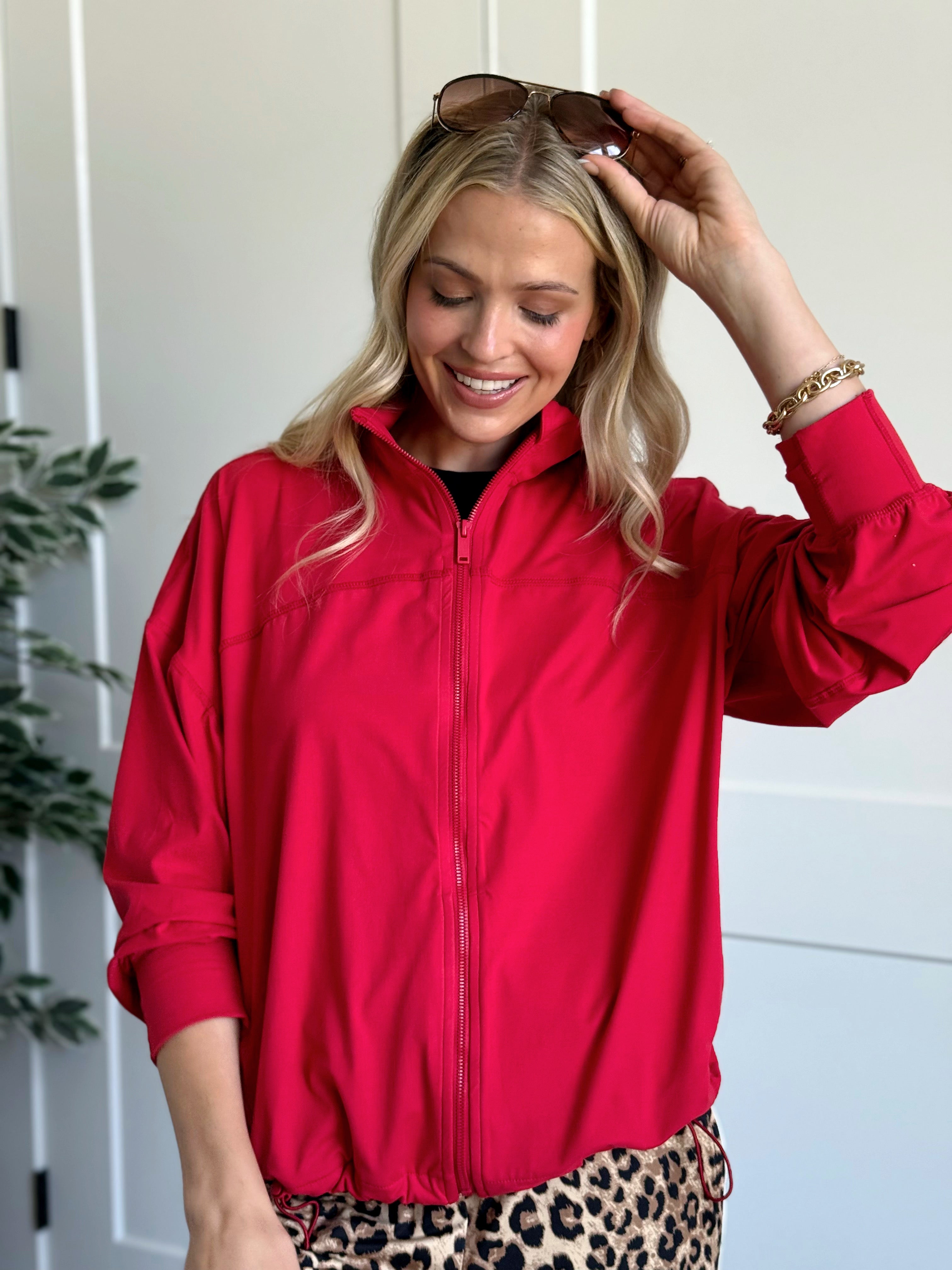 On My Way Jacket - TRUE RED - willows clothing JACKET