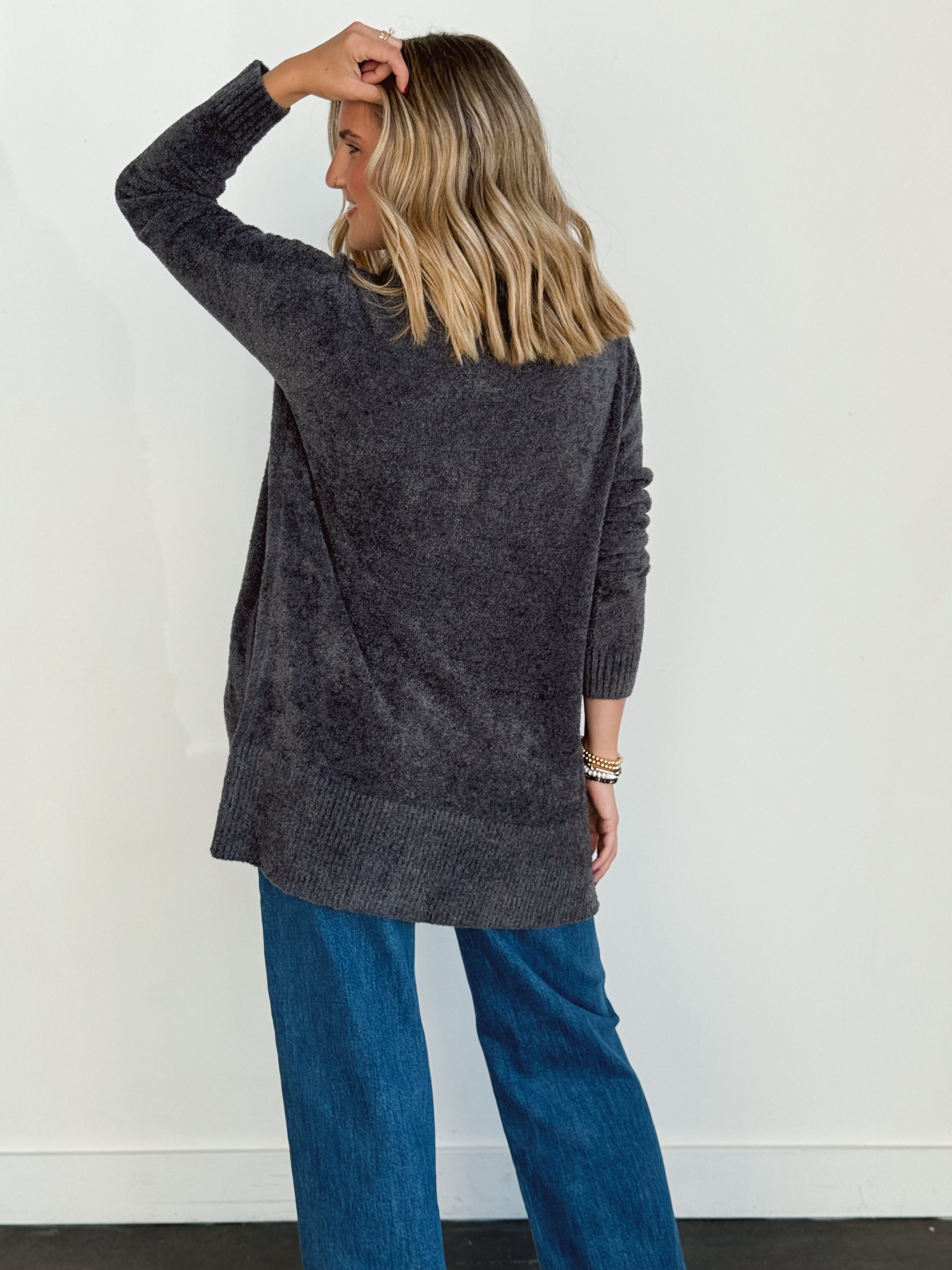 Opalite Cardigan - CHARCOAL - willows clothing Cardigan