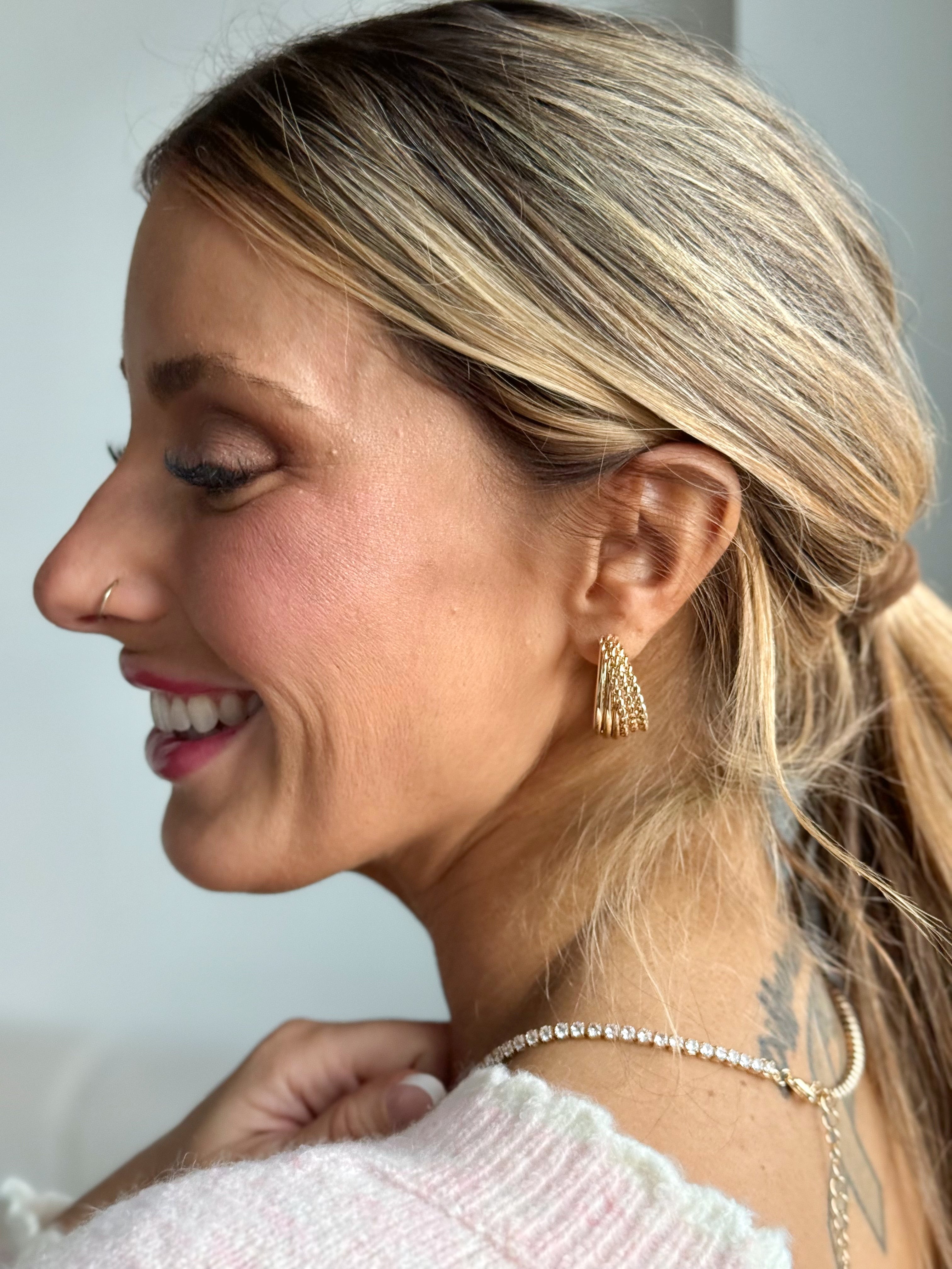 Orbit Hoop Earring - GOLD - willows clothing EARRINGS