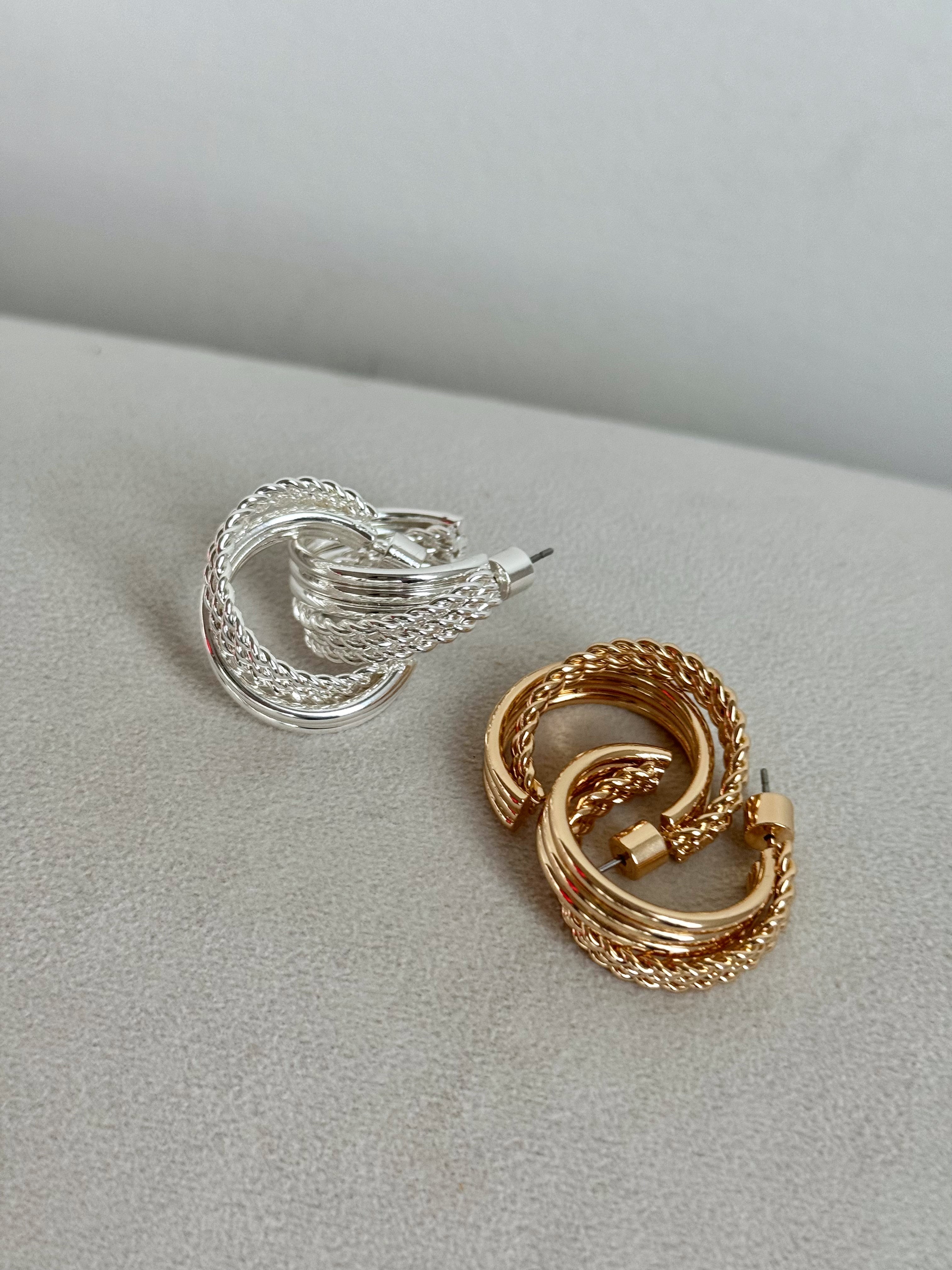 Orbit Hoop Earring - SILVER - willows clothing EARRINGS