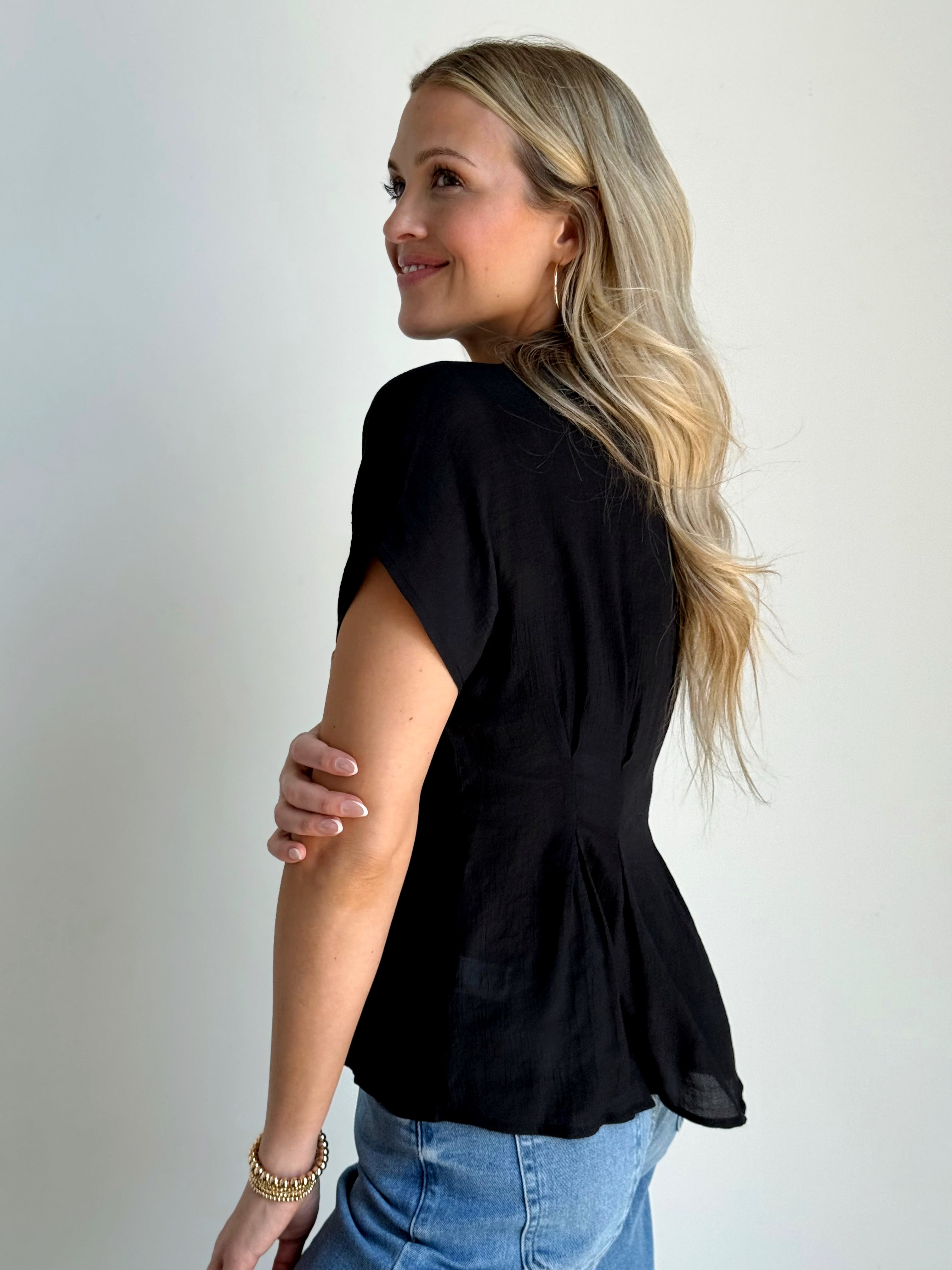 Orella Blouse - BLACK - willows clothing BLOUSE