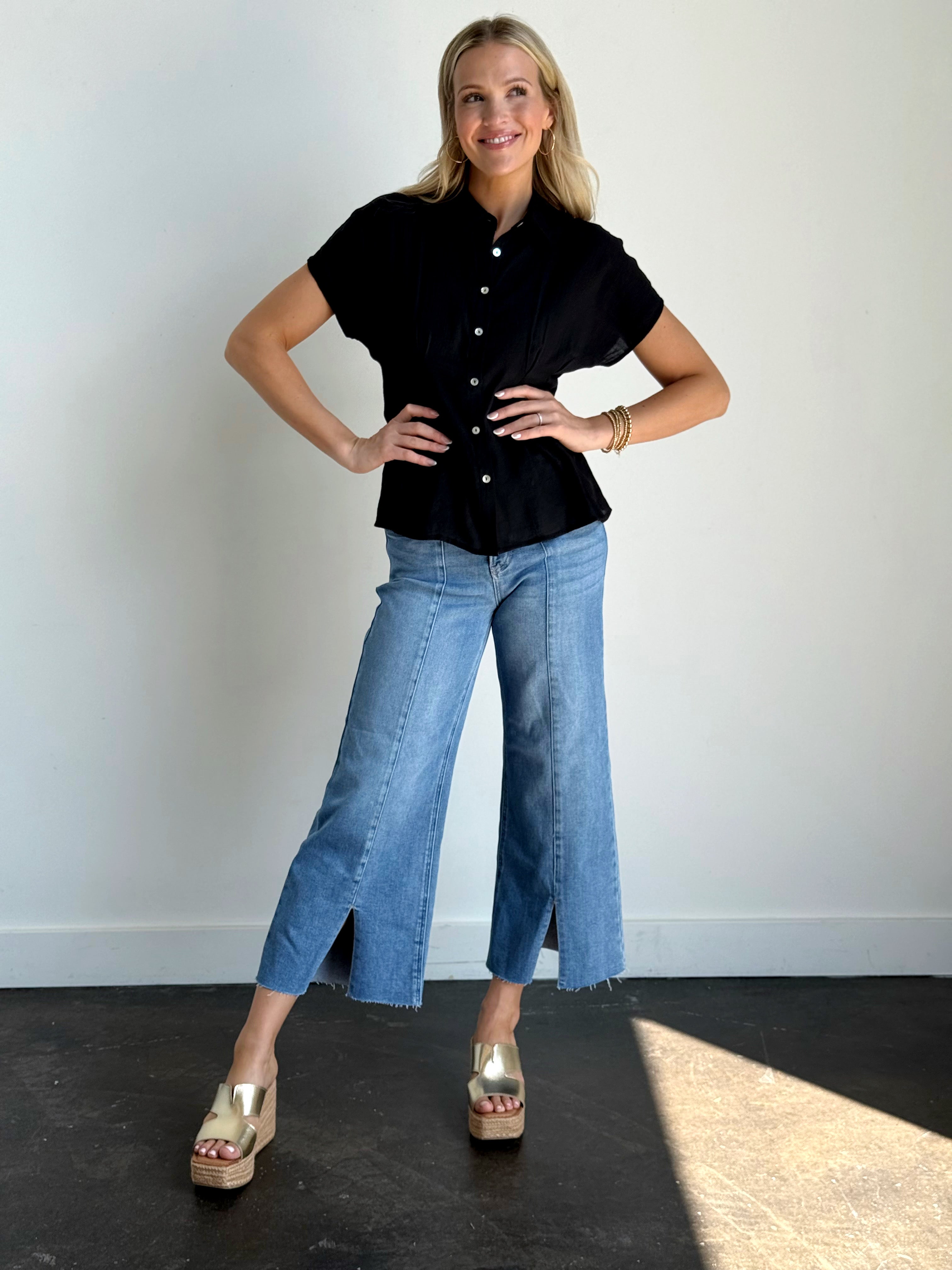 Orella Blouse - BLACK - willows clothing BLOUSE