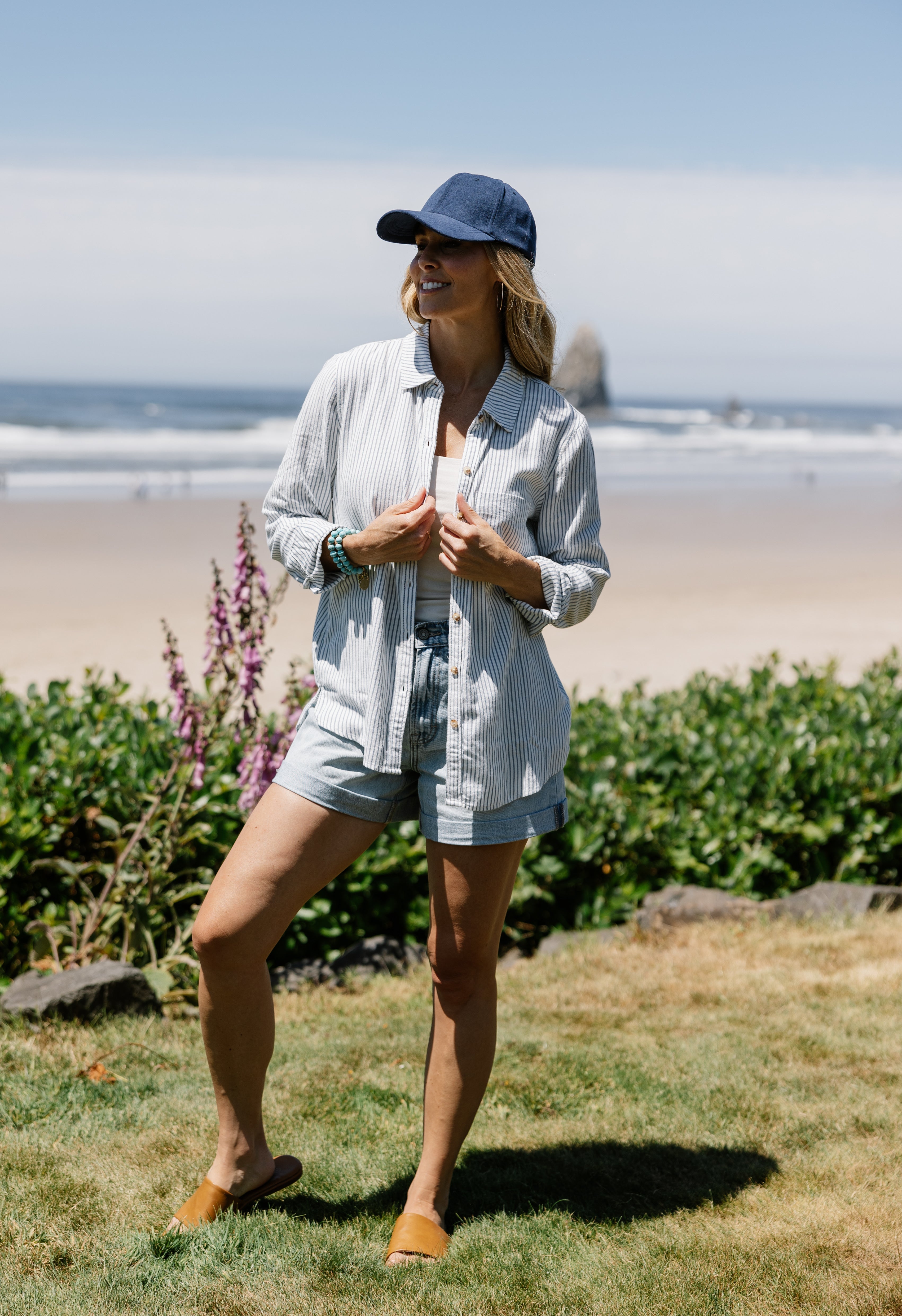 Pacific Coast Top - DENIM - willows clothing L/S SHIRT