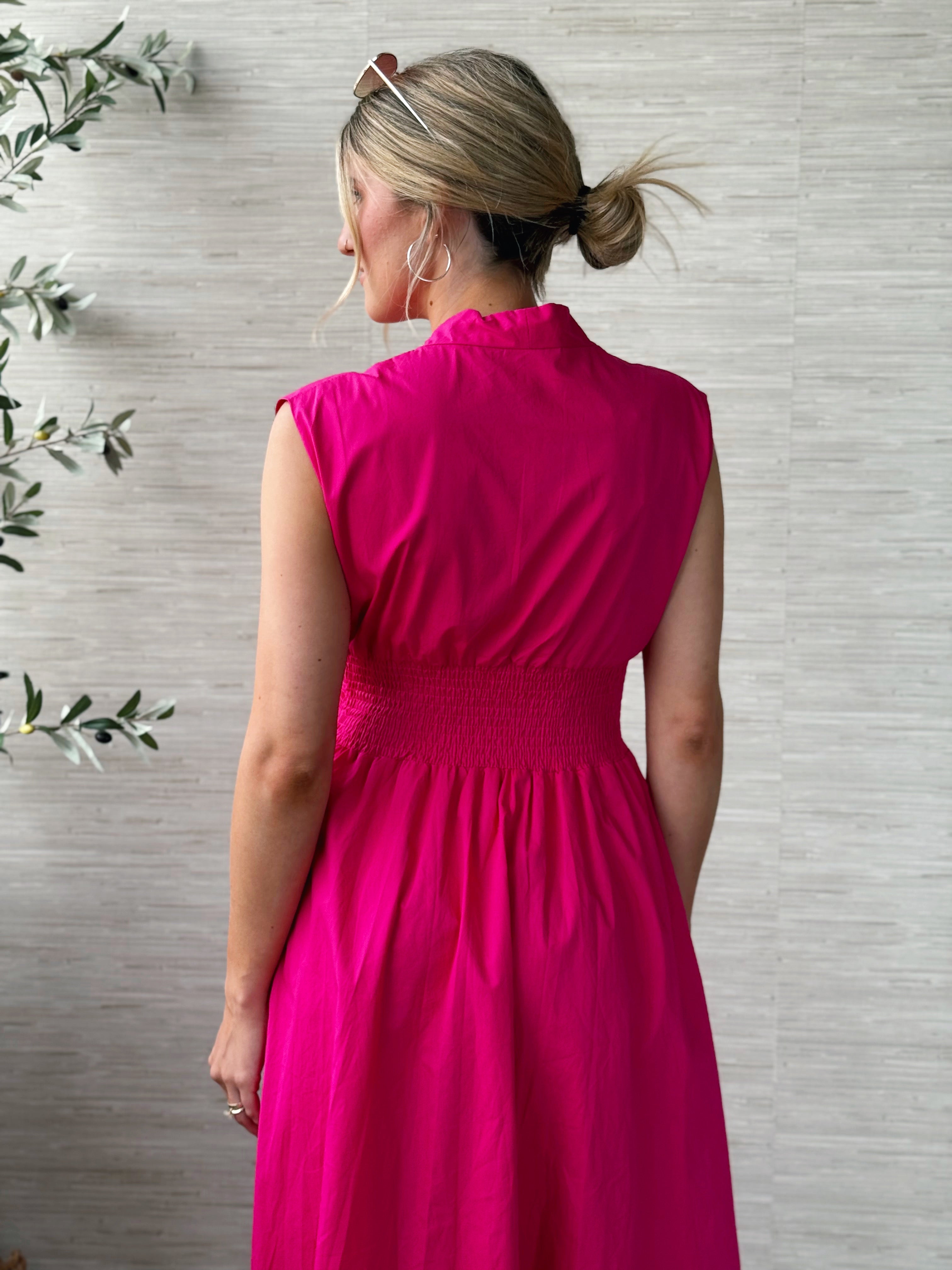 Paloma Dress - FUCHSIA - willows clothing MIDI DRESS