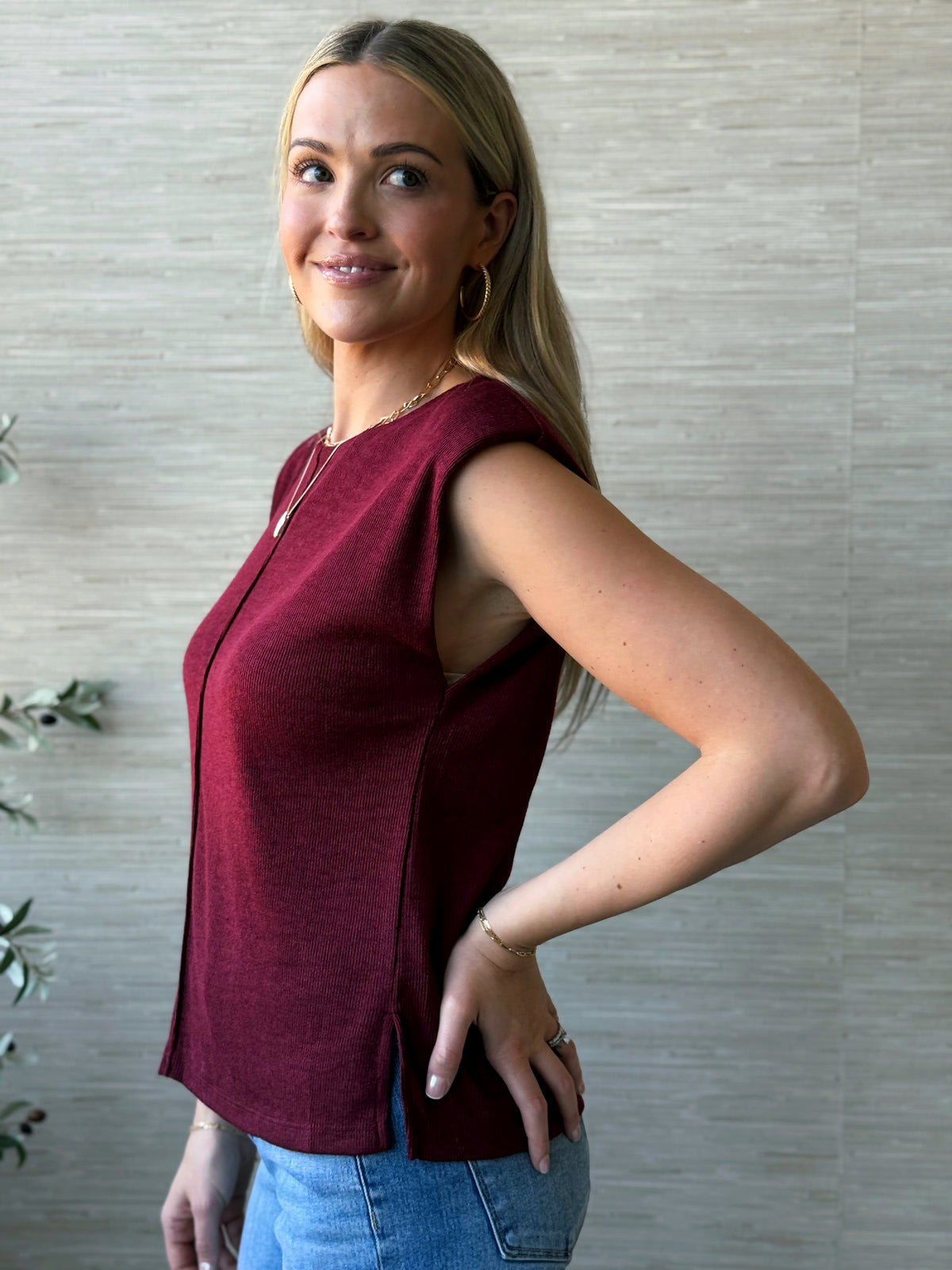 Park City Top - BURGUNDY - willows clothing SWEATER