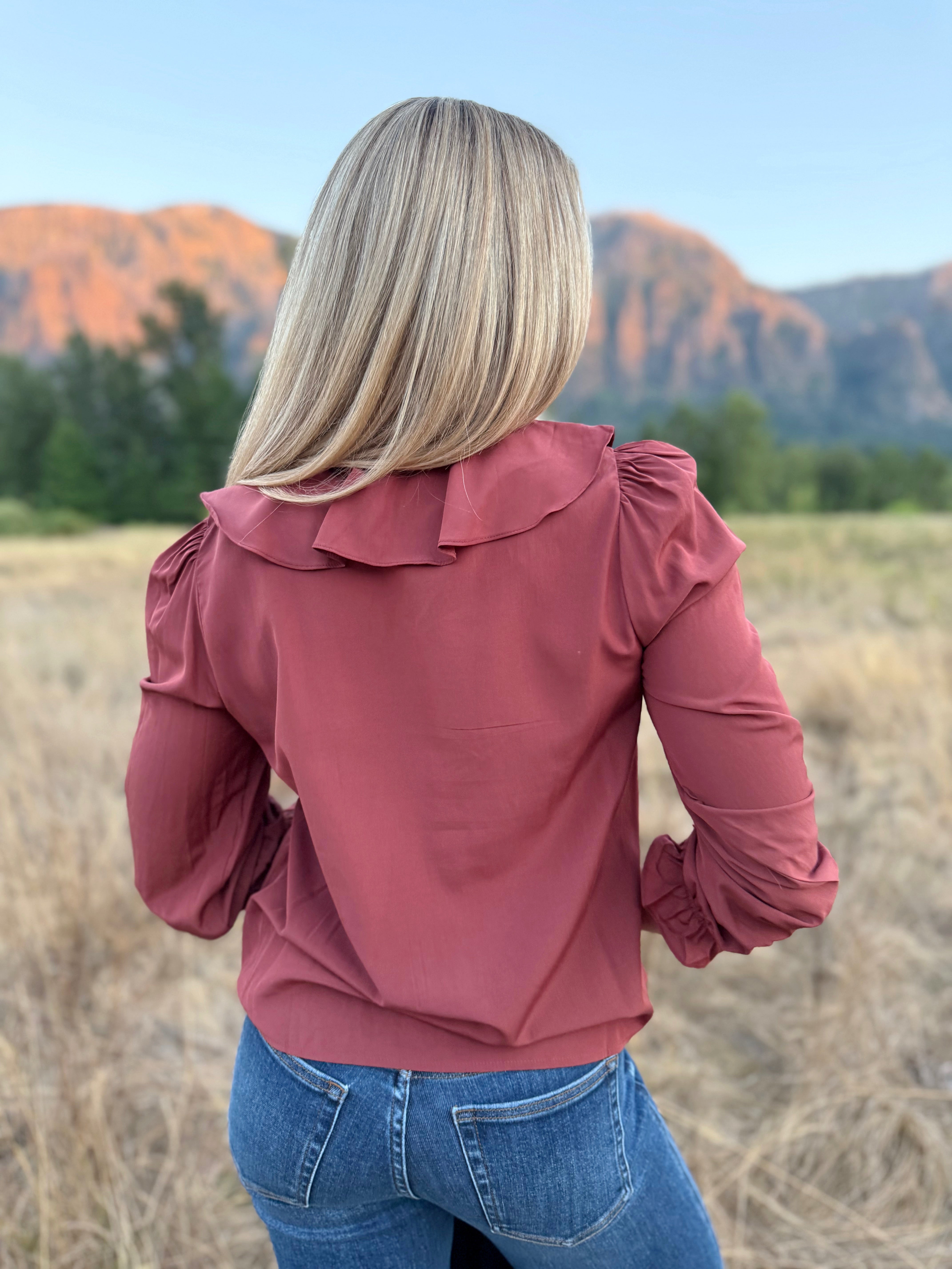 Pepper Blouse - CHESTNUT - willows clothing BLOUSE