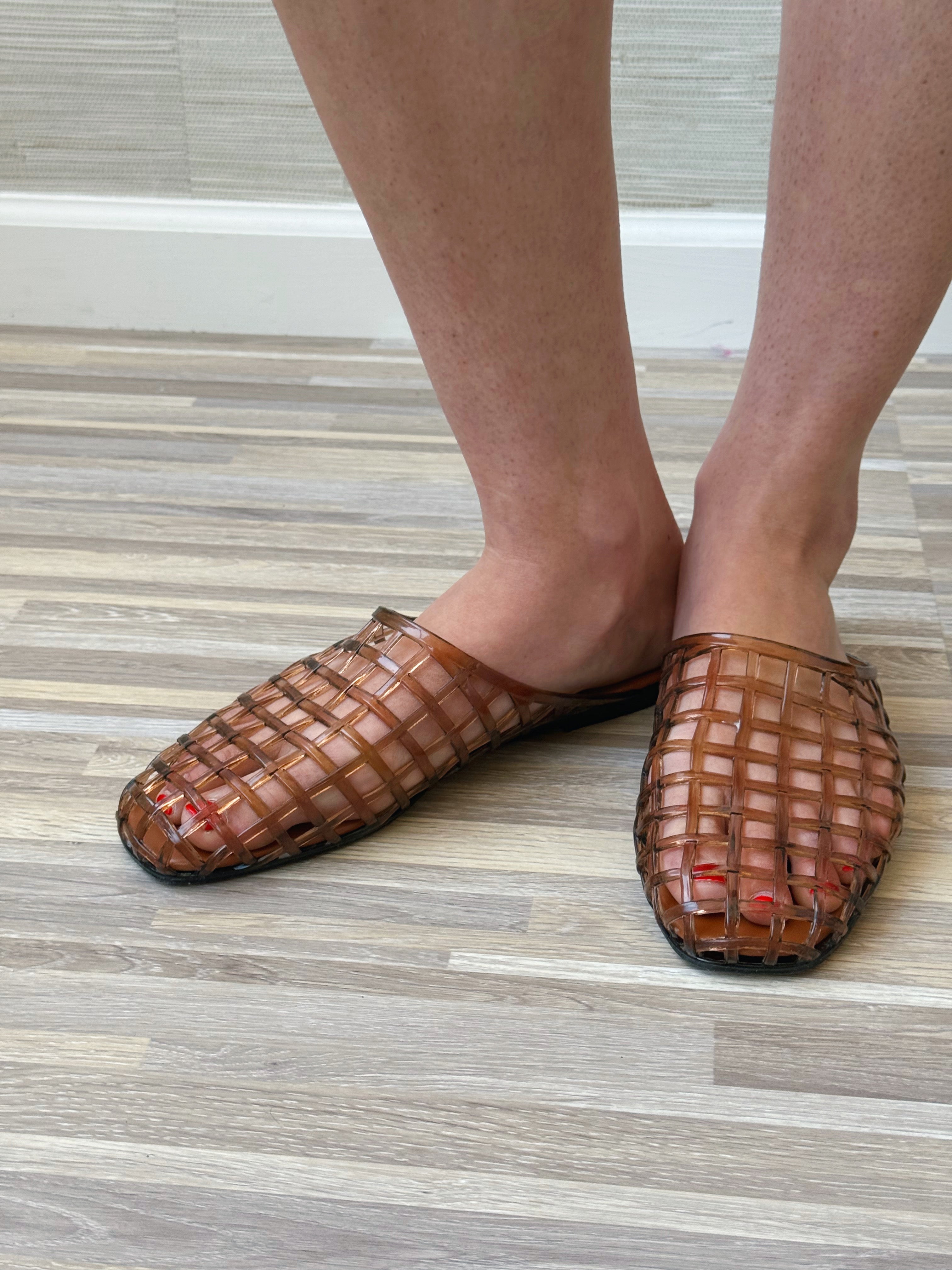 Perla Jelly Flats - BROWN - willows clothing Flats