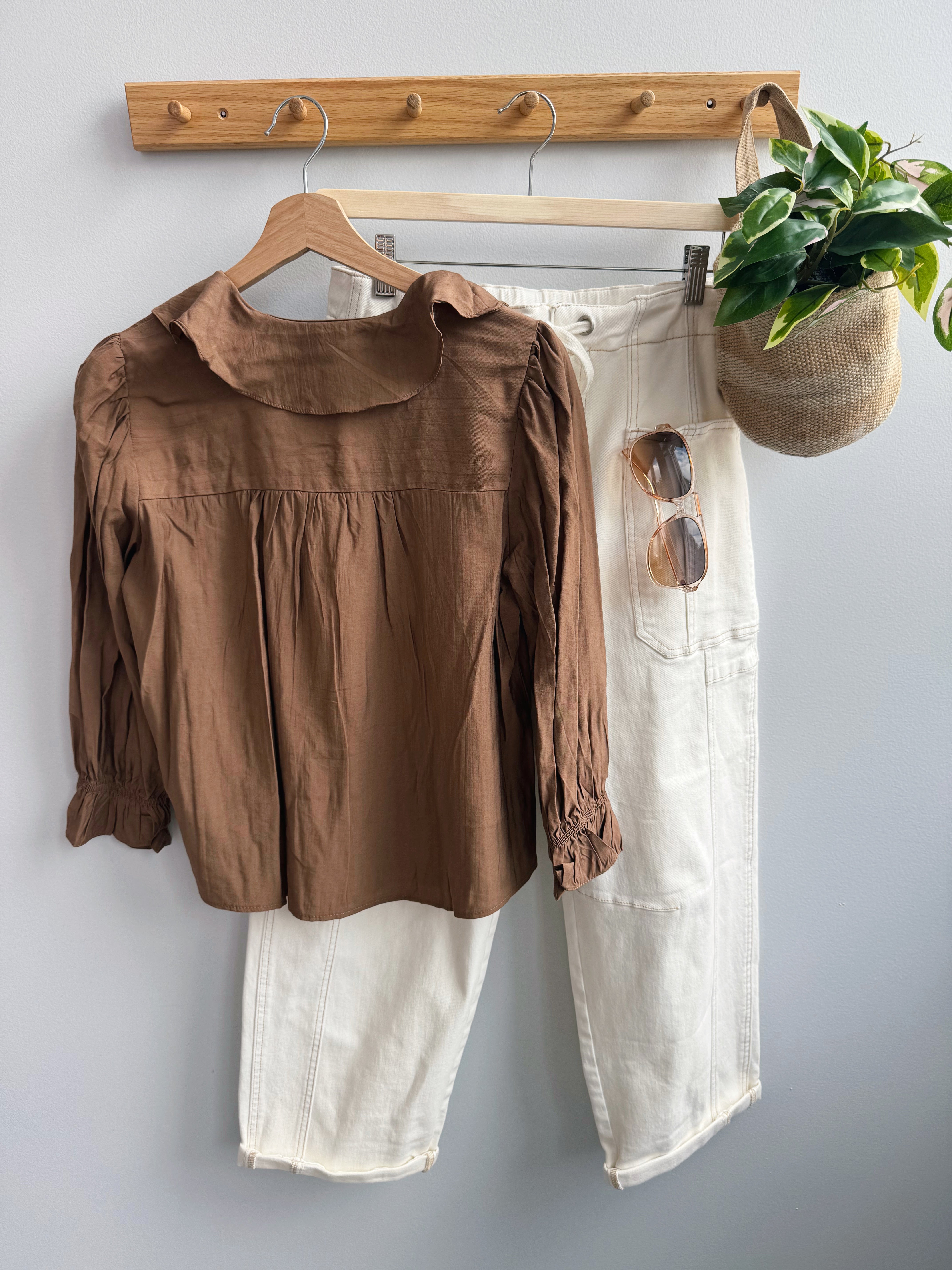 Perry Blouse - BROWN - willows clothing BLOUSE