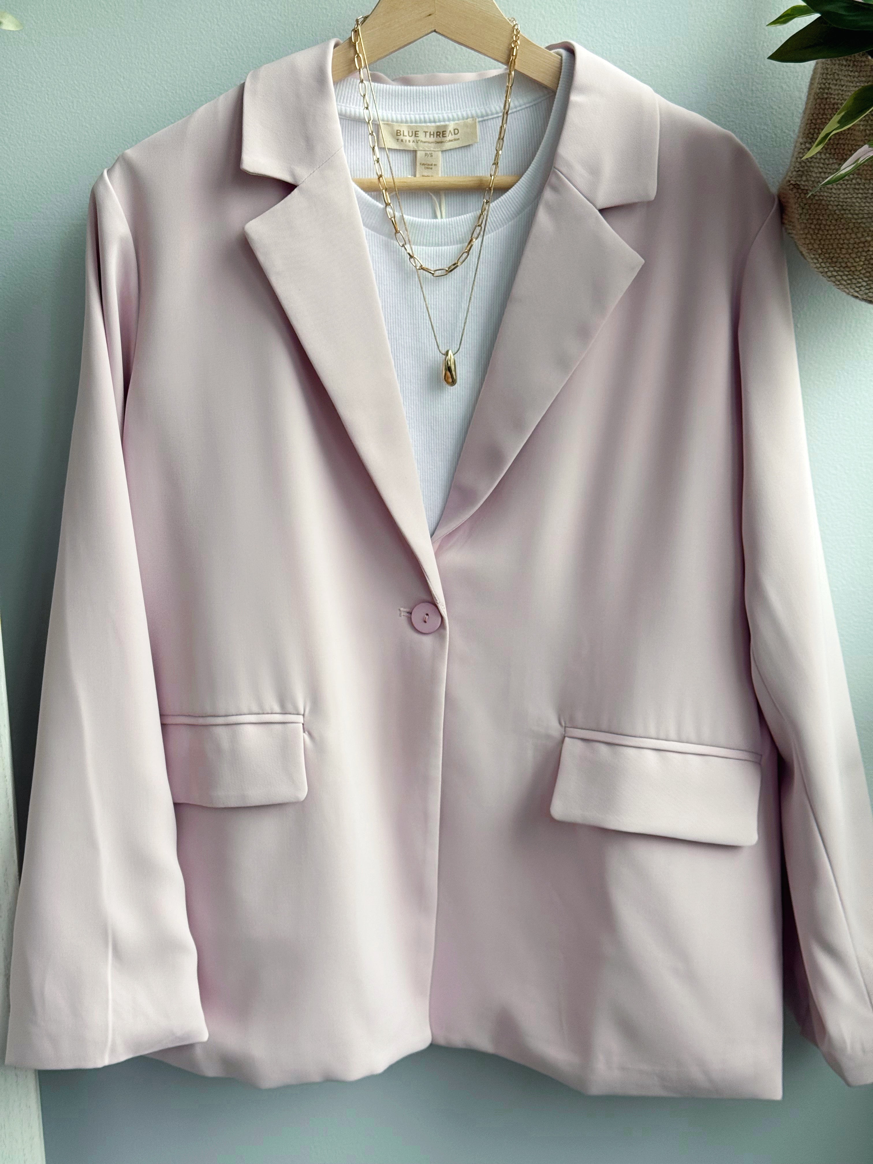 Phillipa Blazer - BLUSH - willows clothing BLAZER